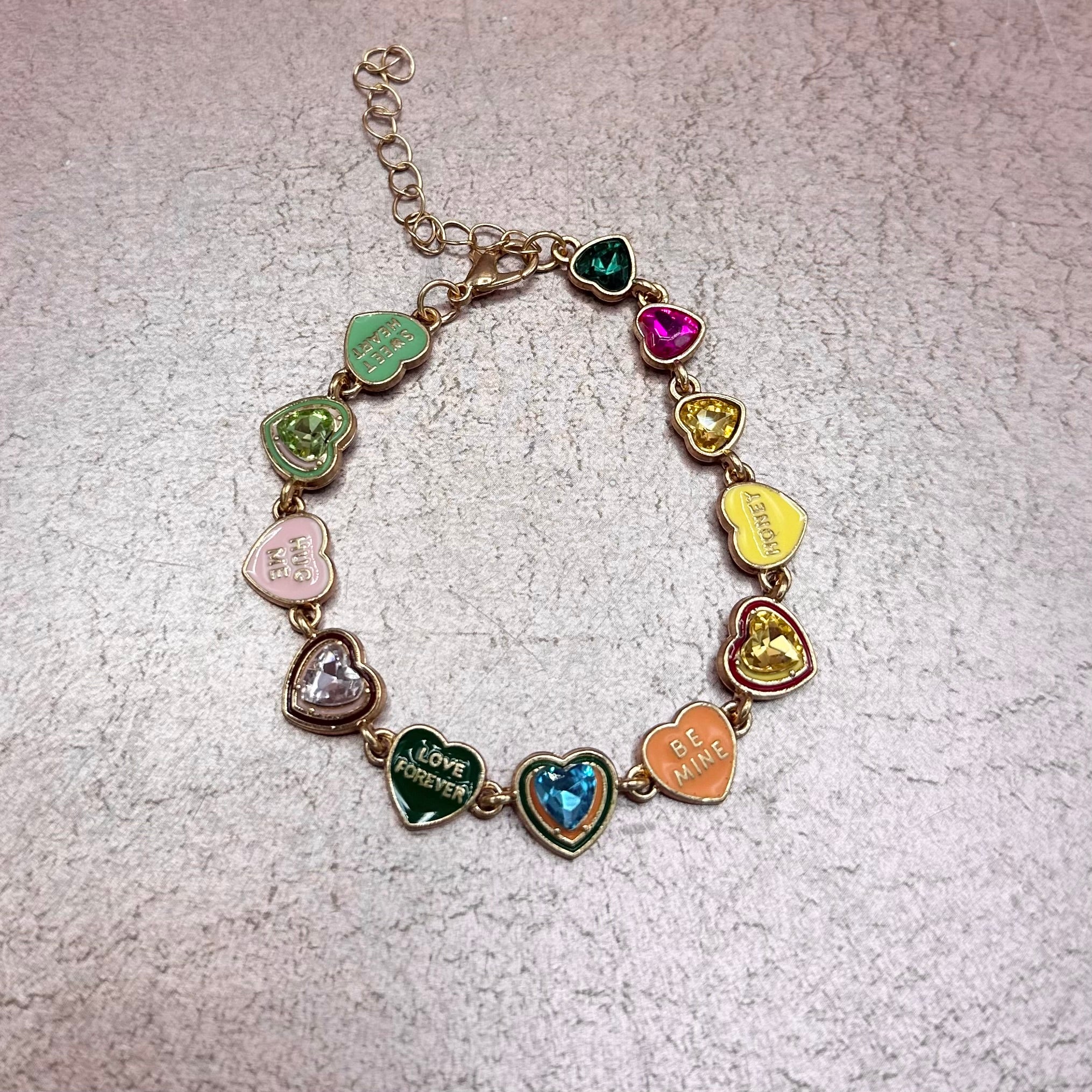 Conversation Heart Enamel Bracelet