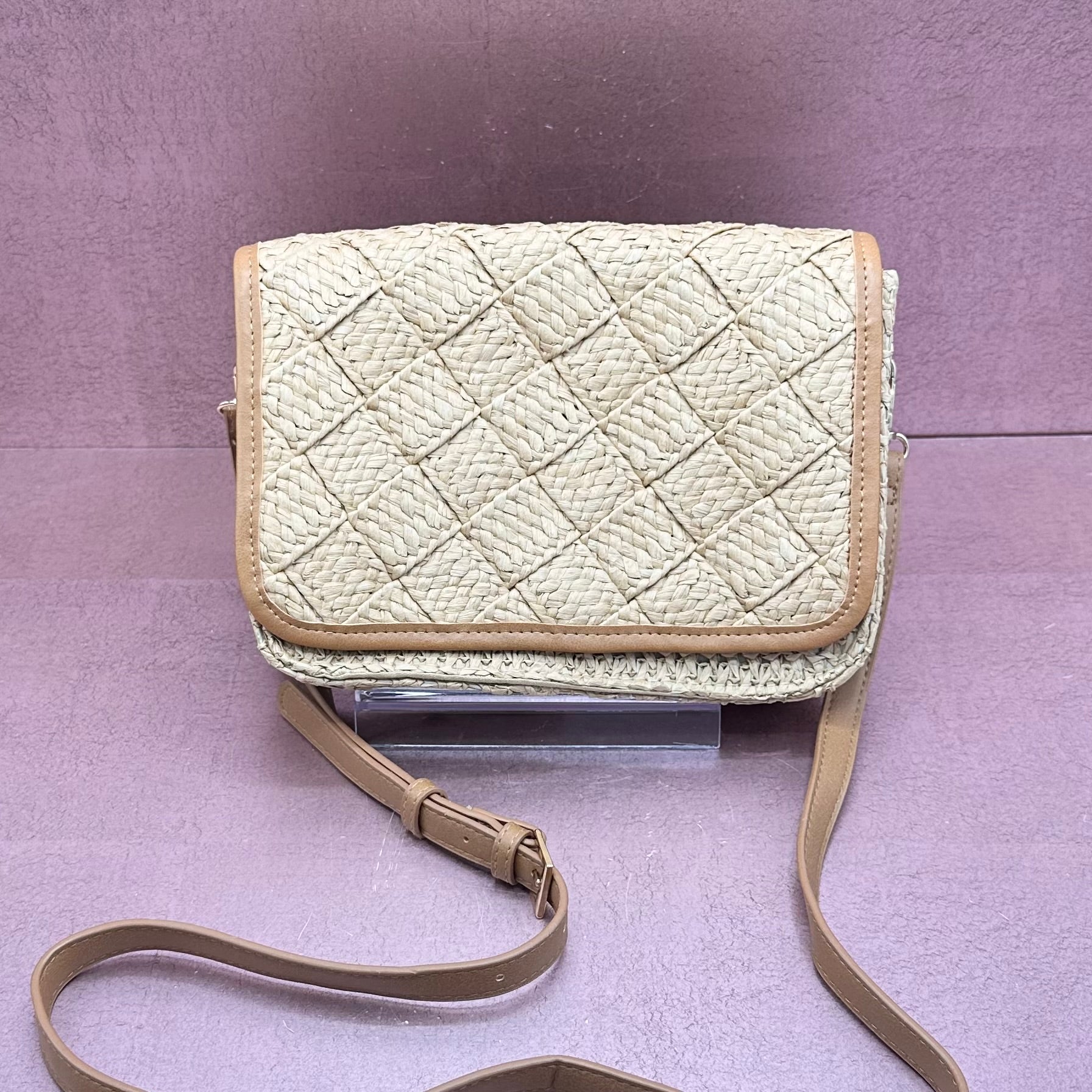Straw Woven Crossbody Handbag