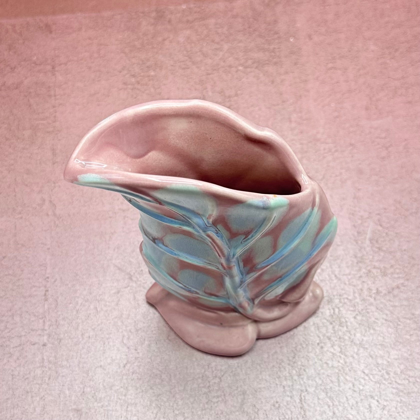 Pink & Blue Leaf Vase
