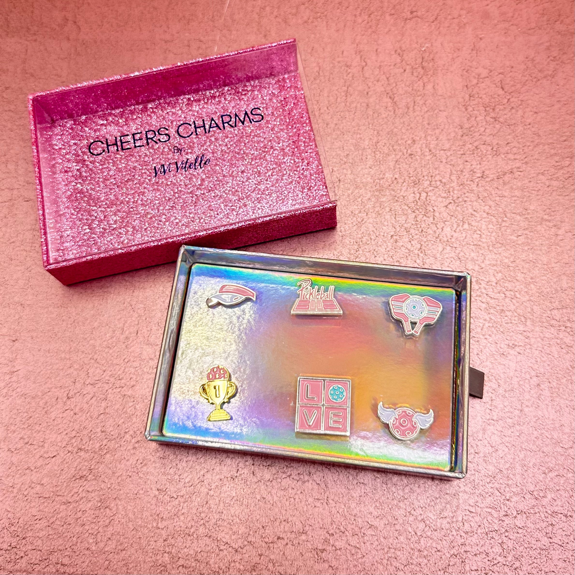 Pickleball Cheers Charms Set of 6