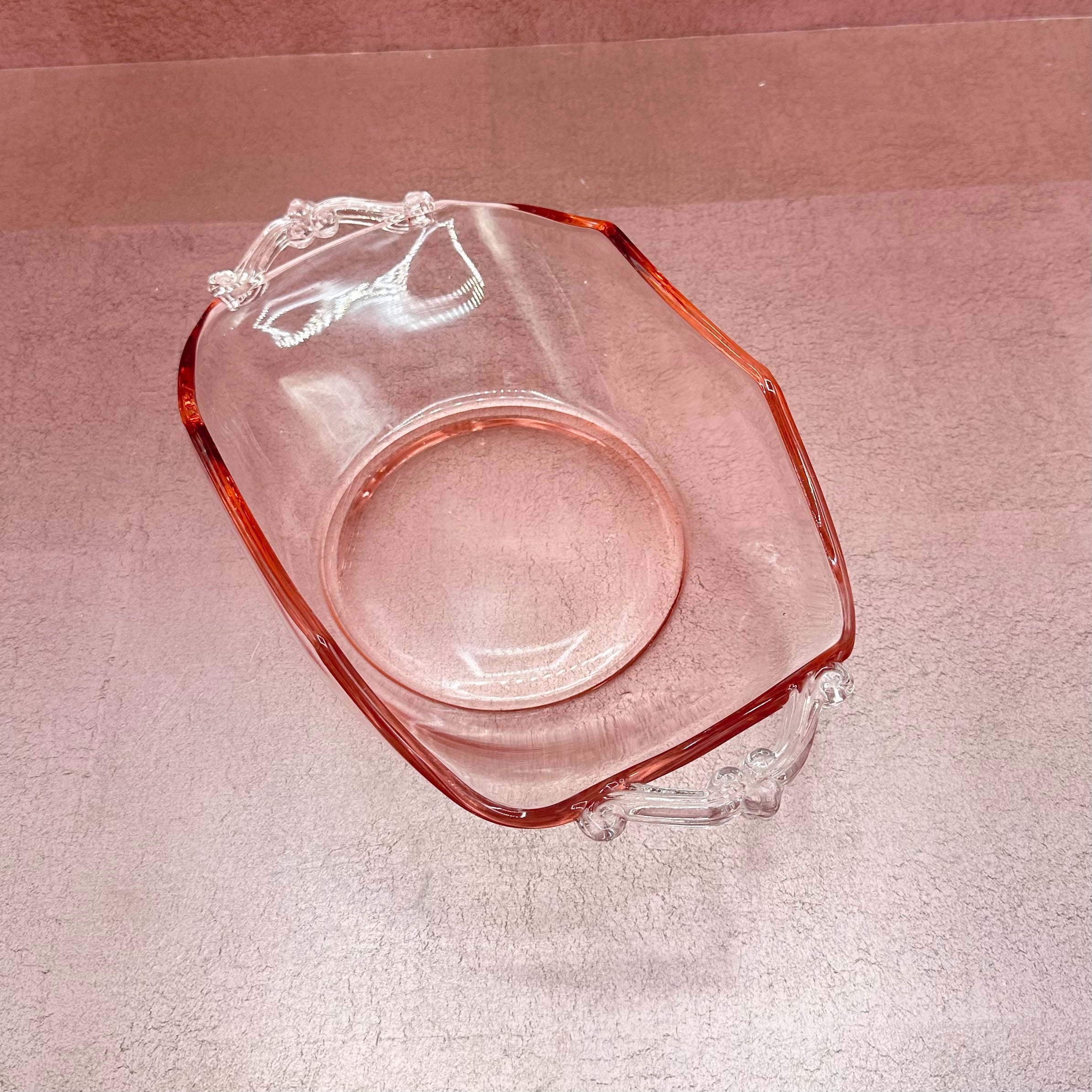 Pink Depression Glass Serving Bowl