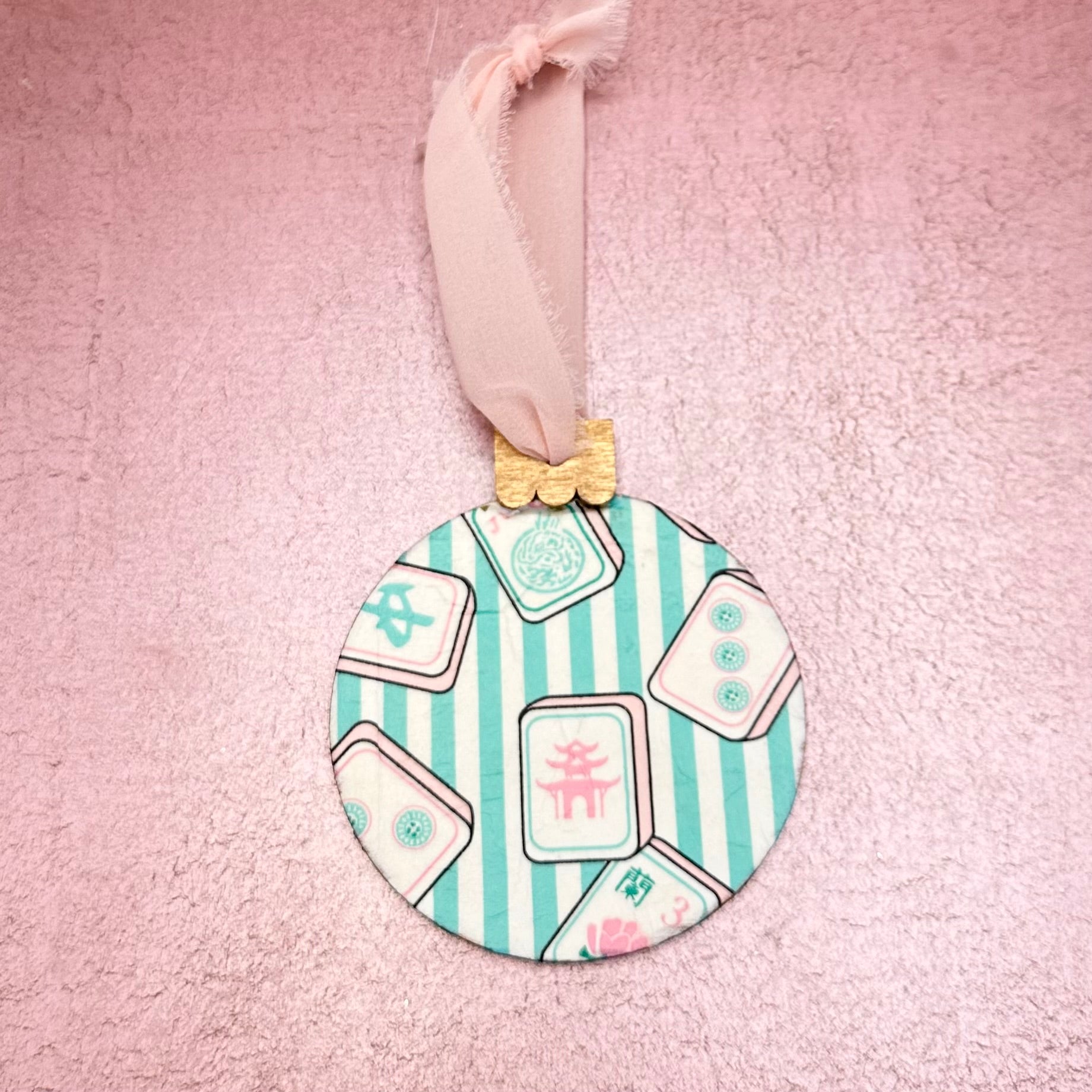 Mahjong Wooden Christmas Ornament