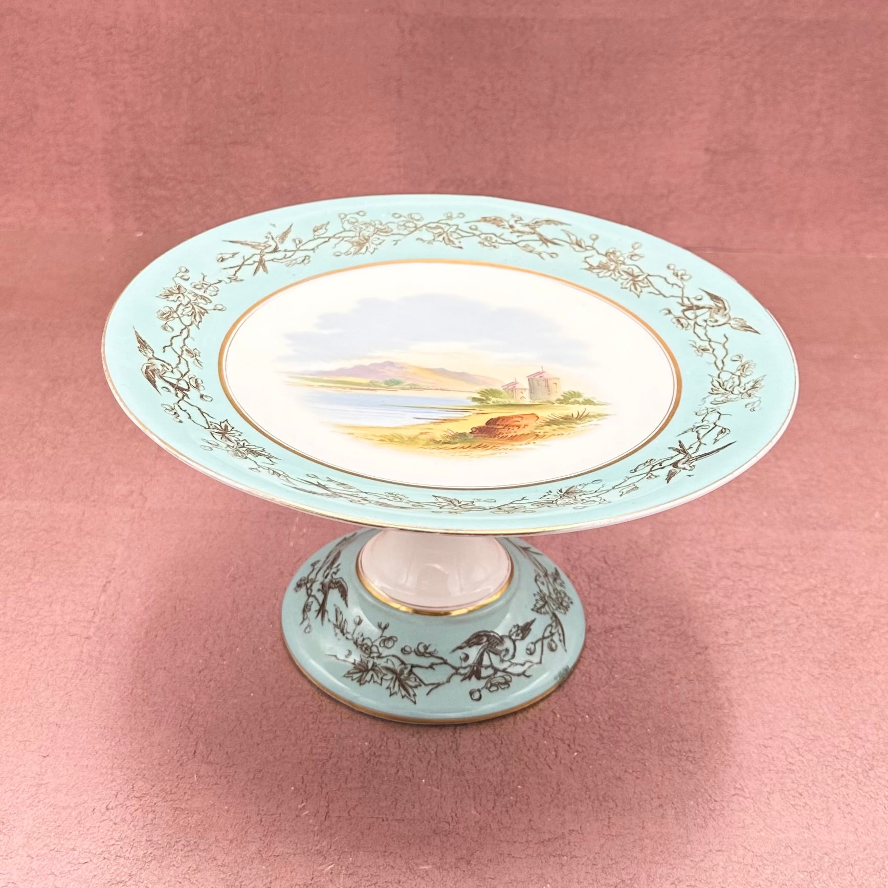 Aqua Vintage Cake Plate