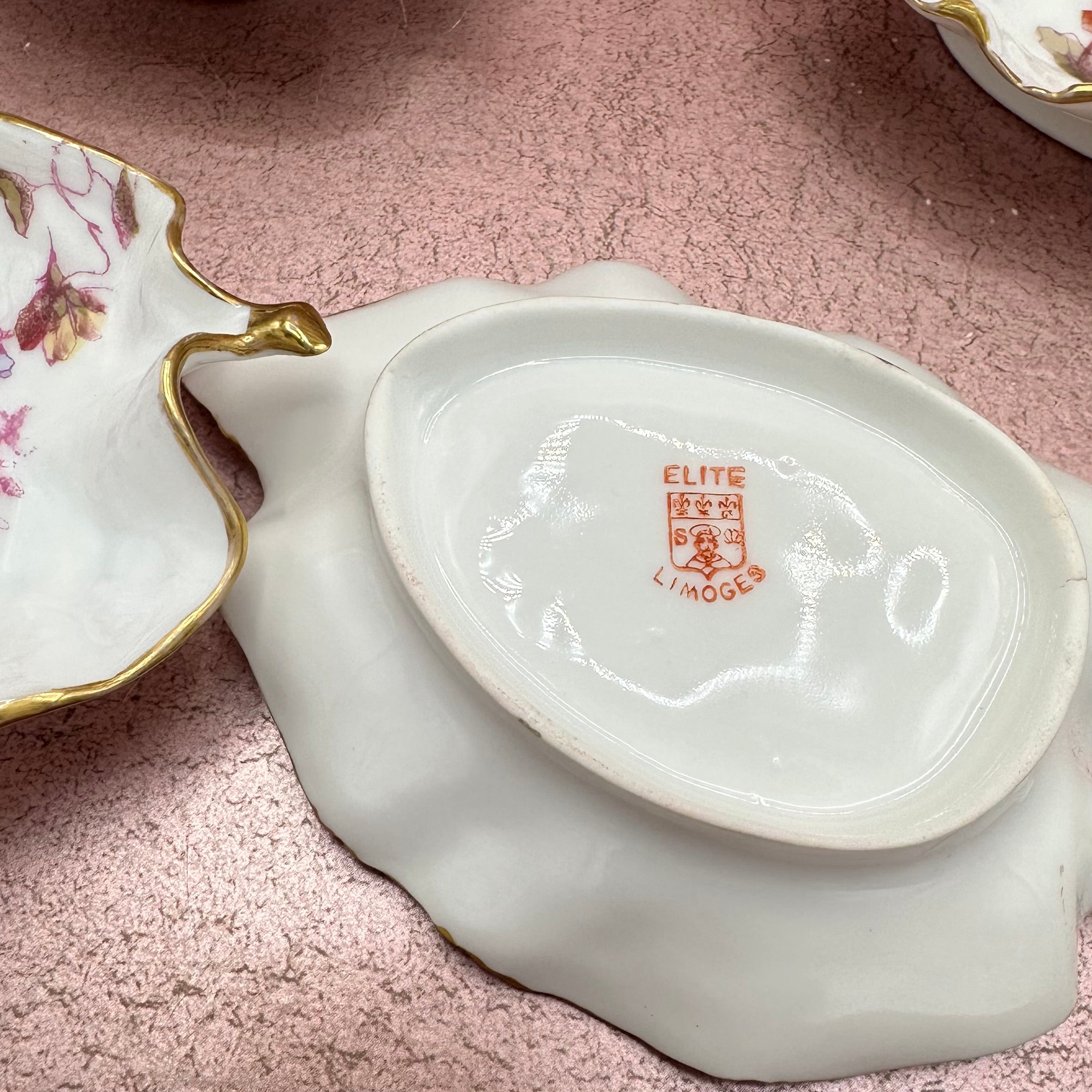 French Limoges Small Leaf Dish