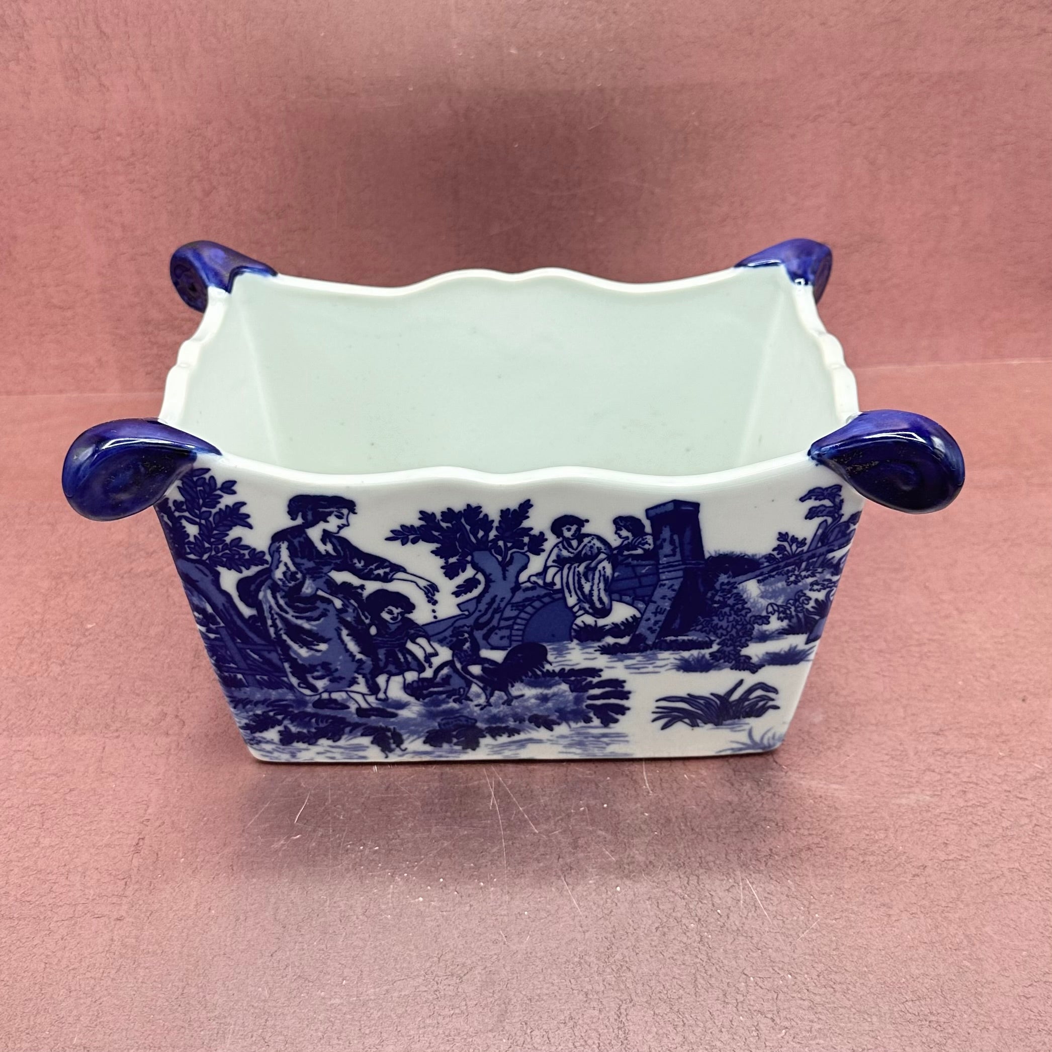 Blue & White Ironstone Planter