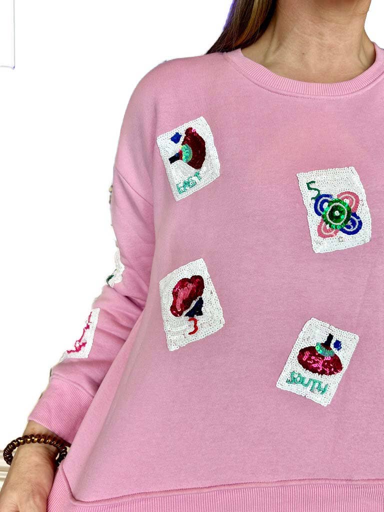 Sequin Mahjong Tile Sweatshirt