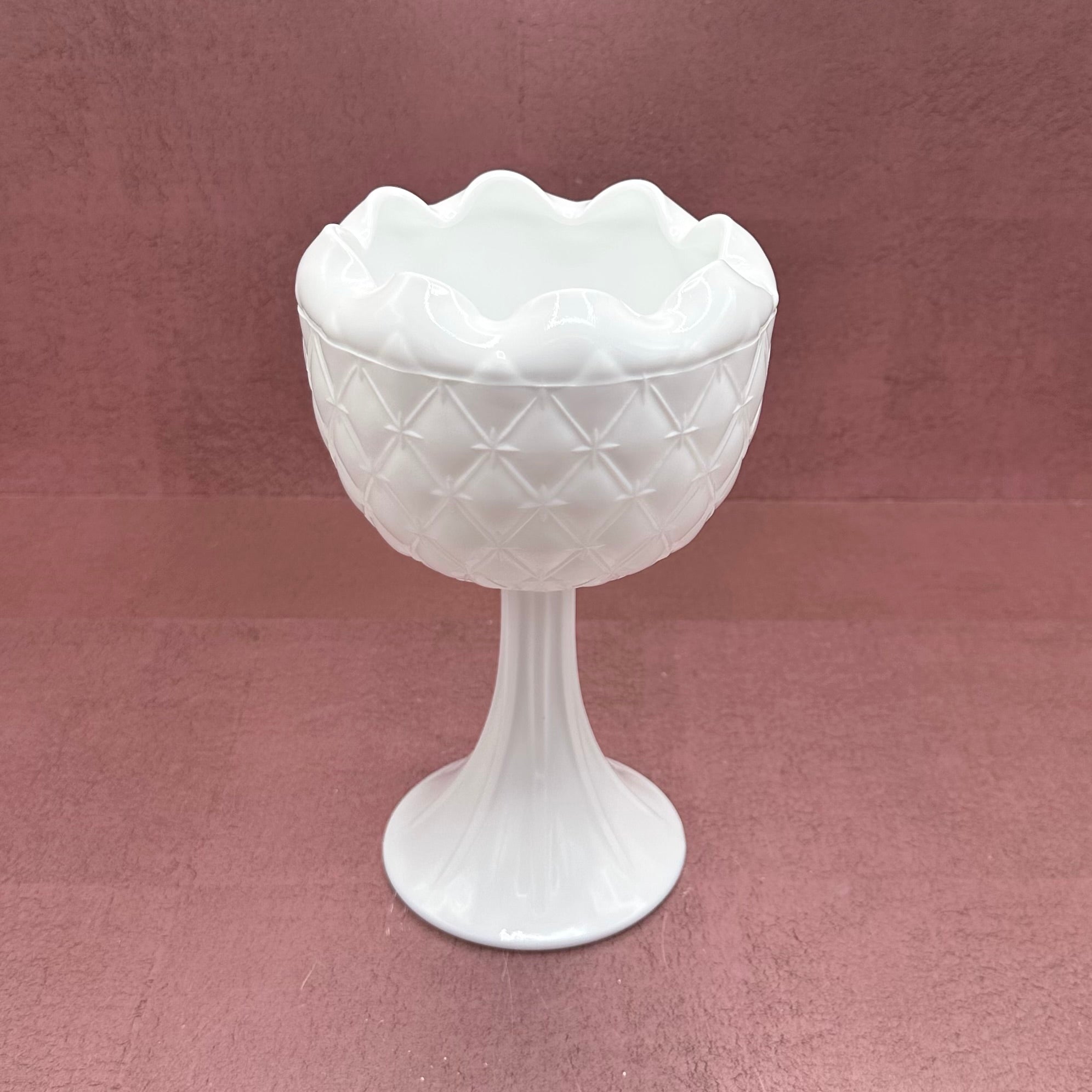 Quilted Milk Glass Compote