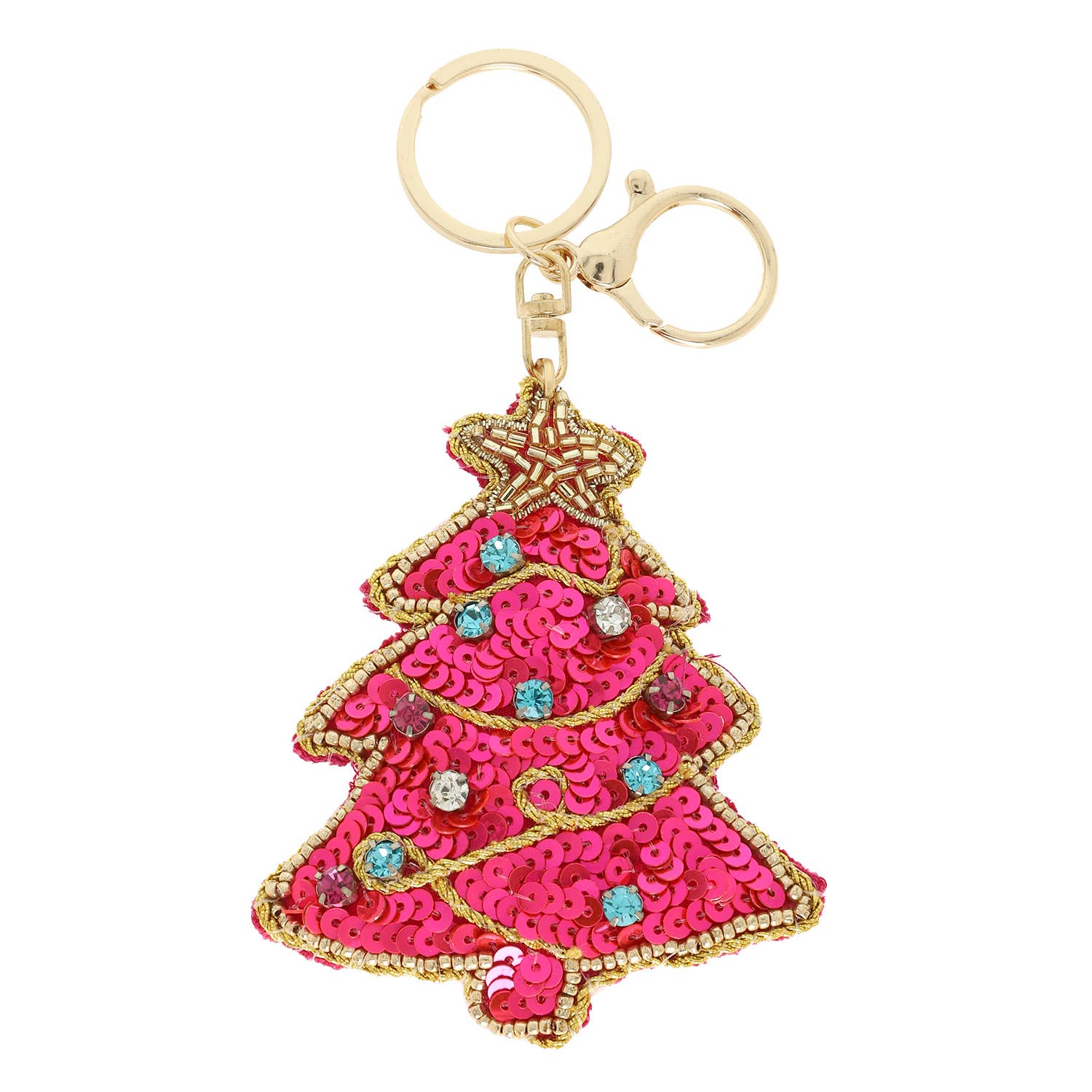 Christmas Tree Sequin Keychain