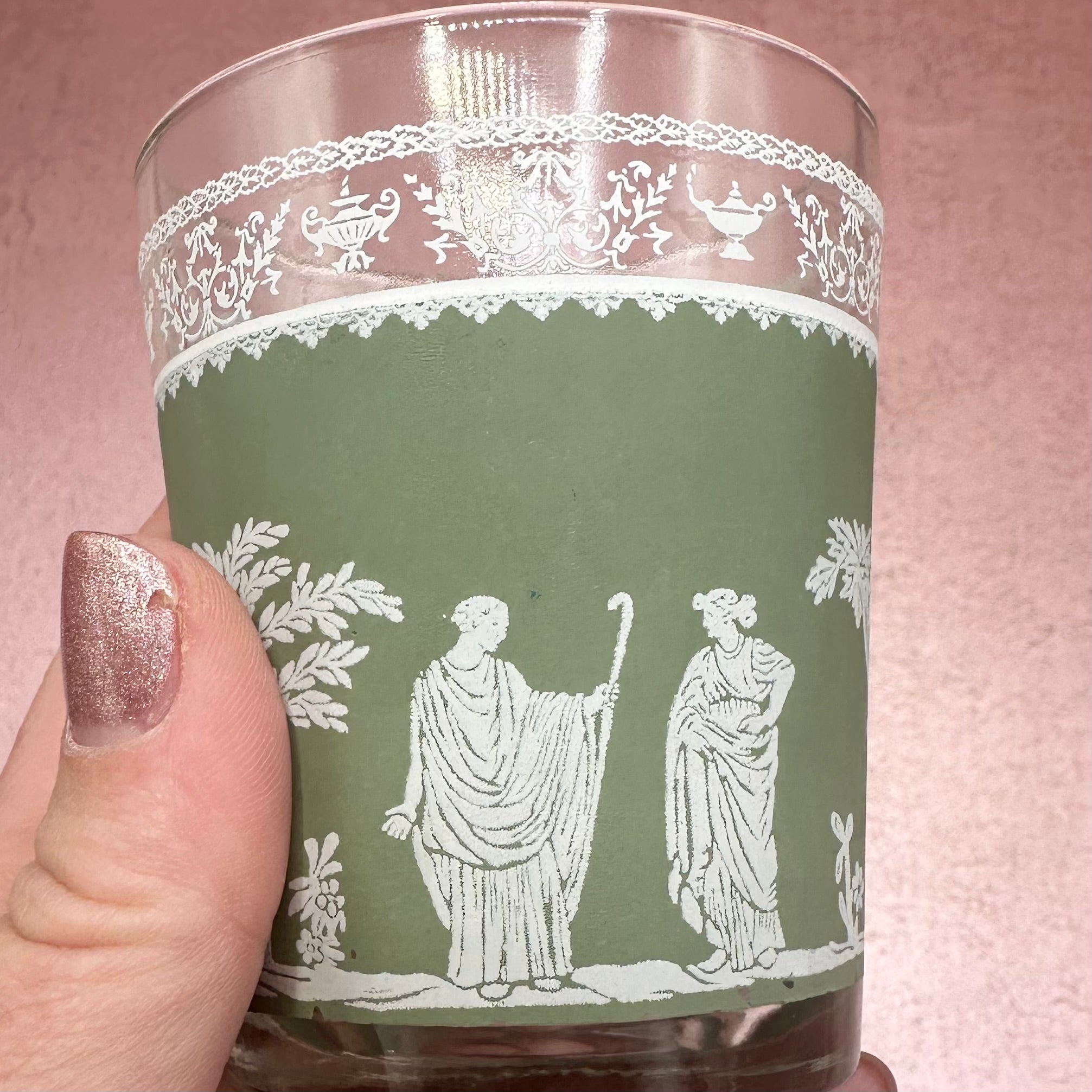 Jeanette Hellenic Grecian Whiskey Glasses Set of 4