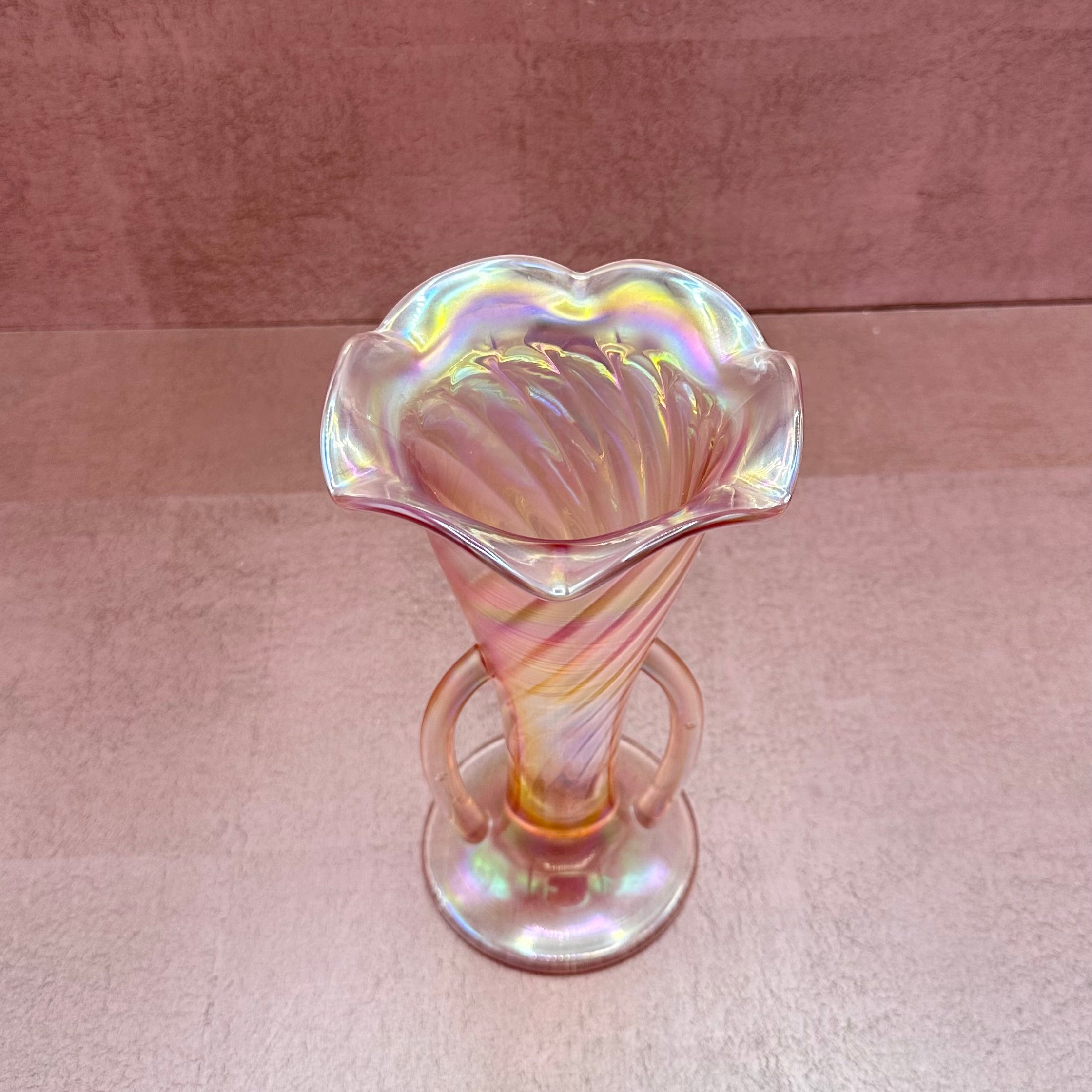 Pink Iridescent Fenton Vase
