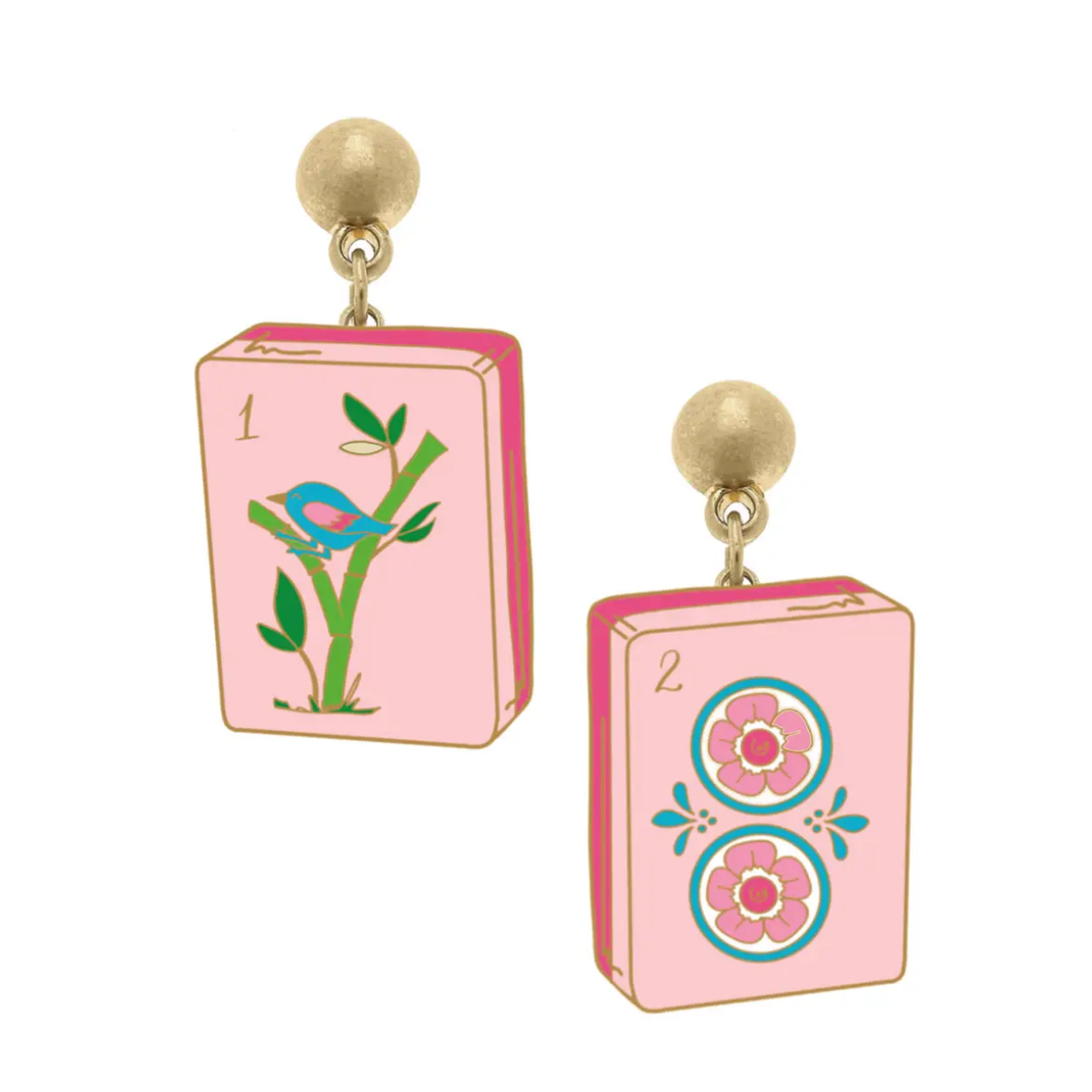 Mahjong Tile Drop Earrings