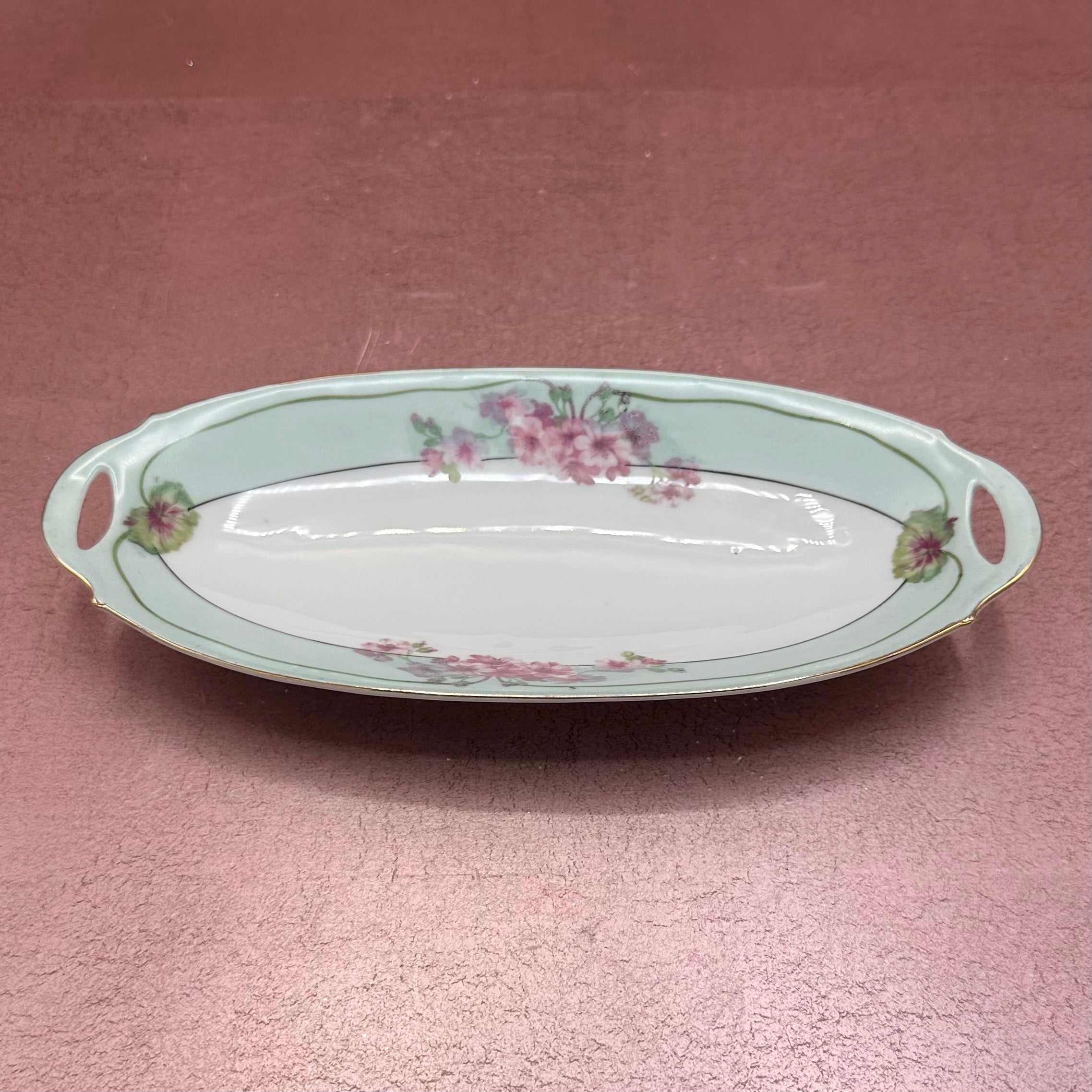 Bavaria Aqua Floral Oval Dish