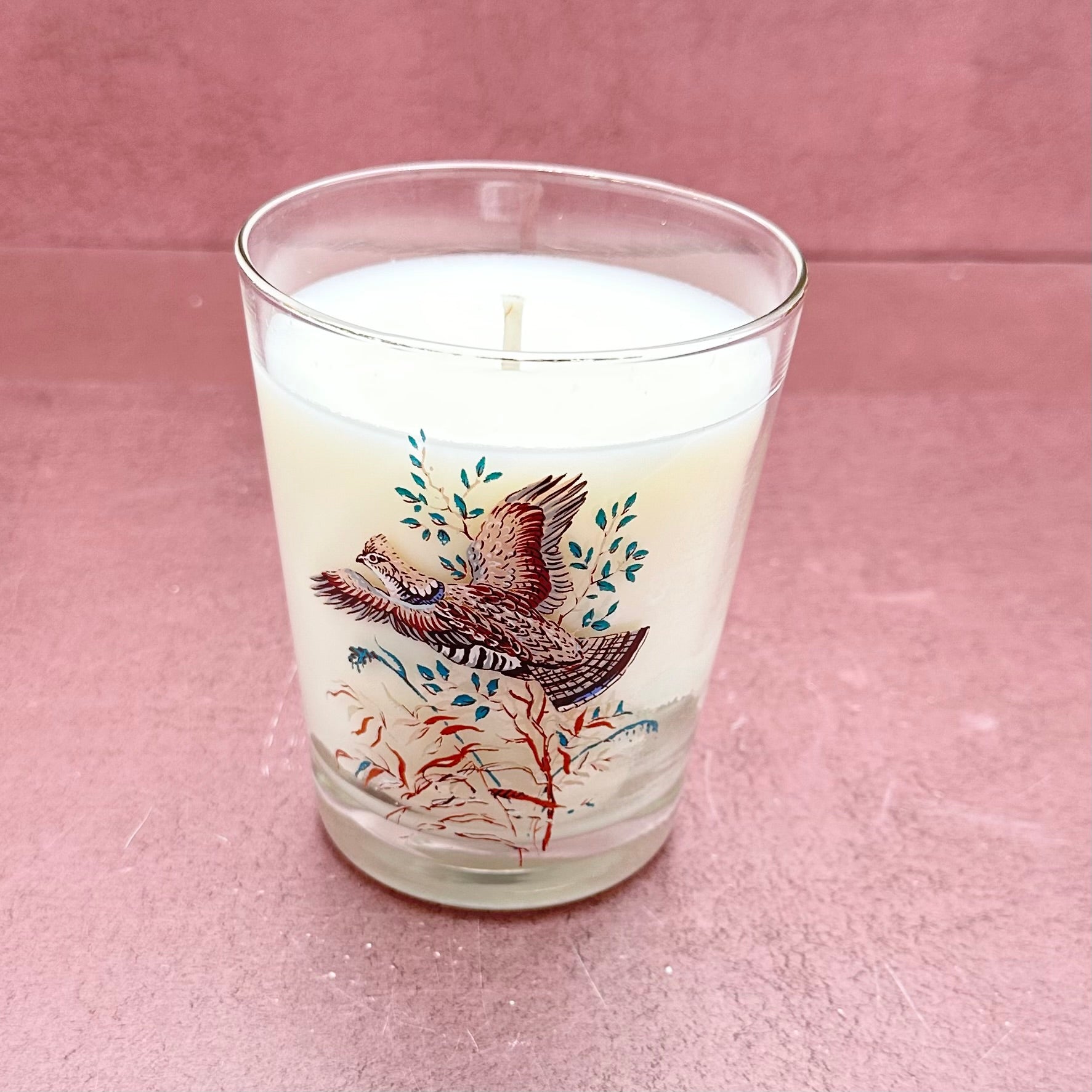 Vintage Quail Glass Candle