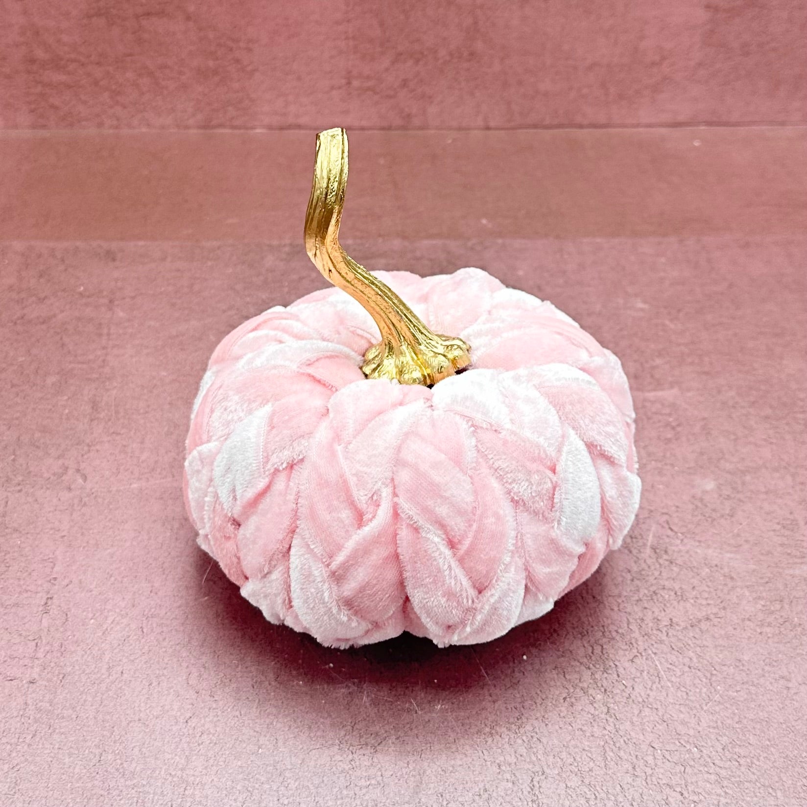 Pink Braided Velvet Pumpkin