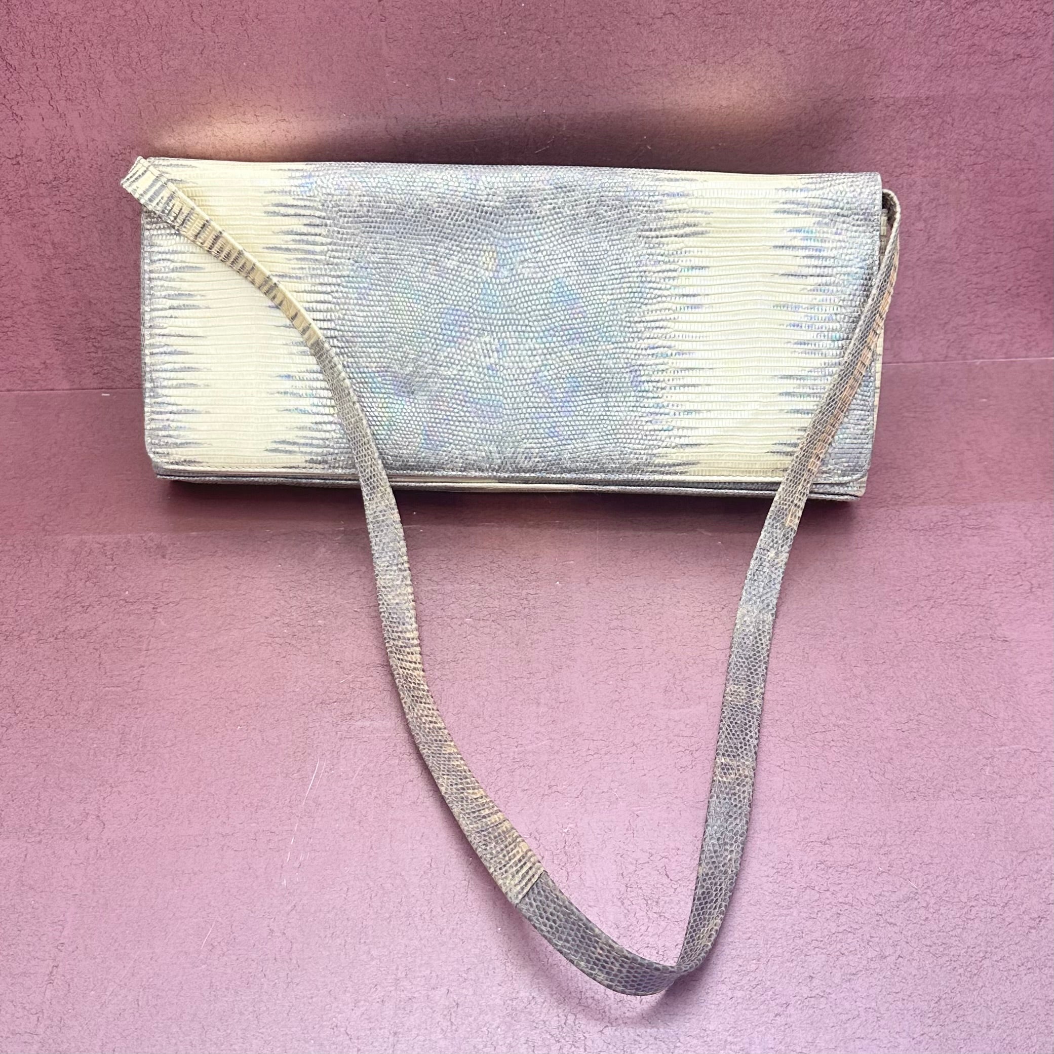 J Tiras Vintage Snakeskin Embossed Handbag