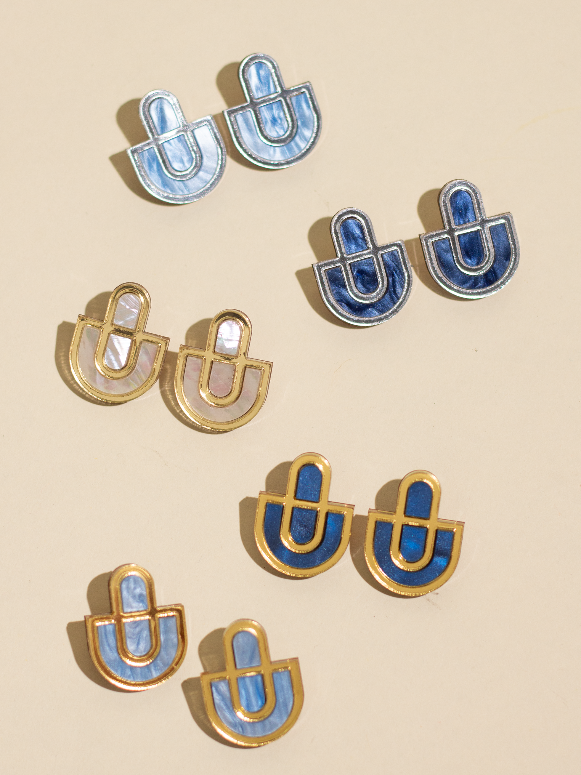 Devin 2 Mother of Pearl and Acrylic Studs