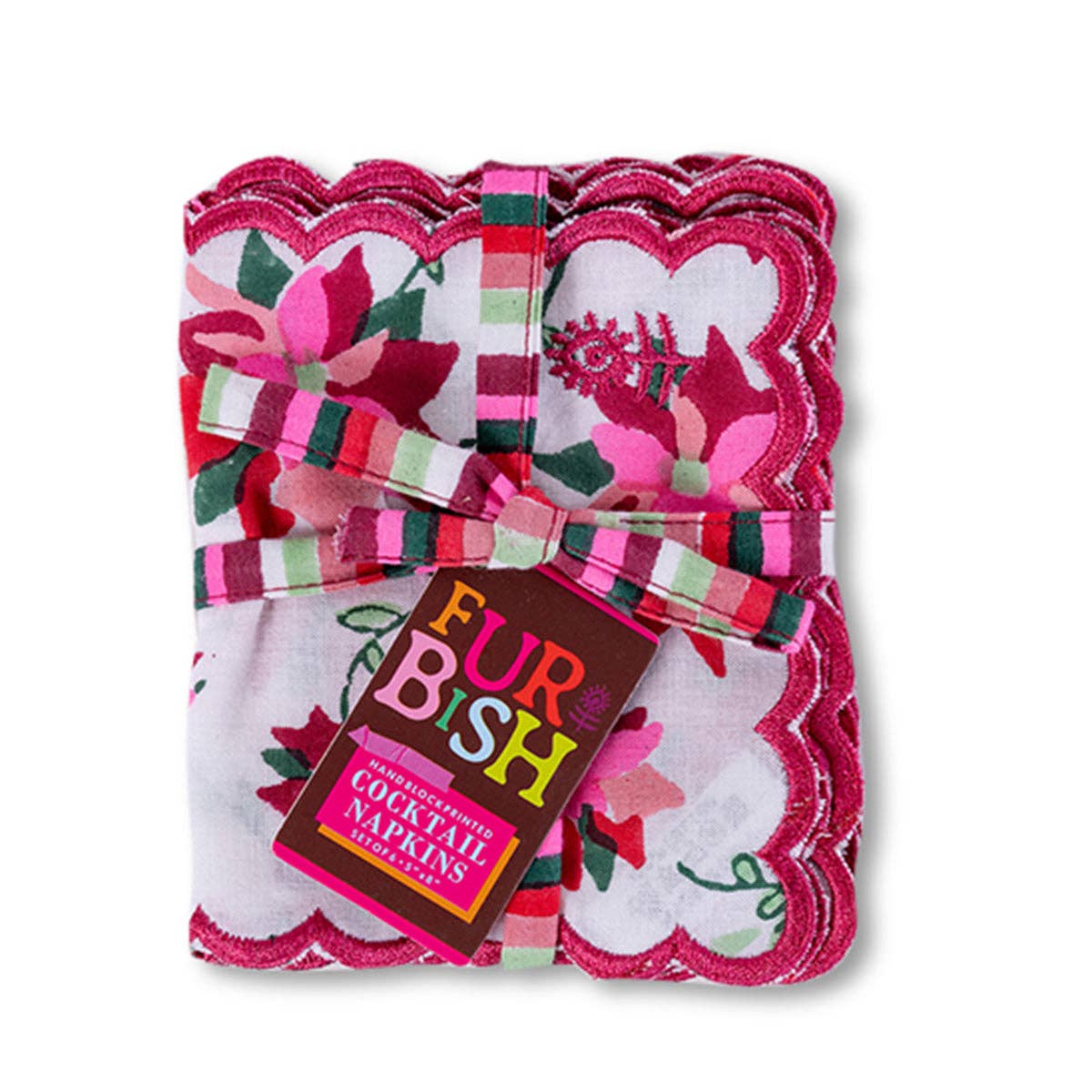 Poinsettia Cocktail Napkins Set