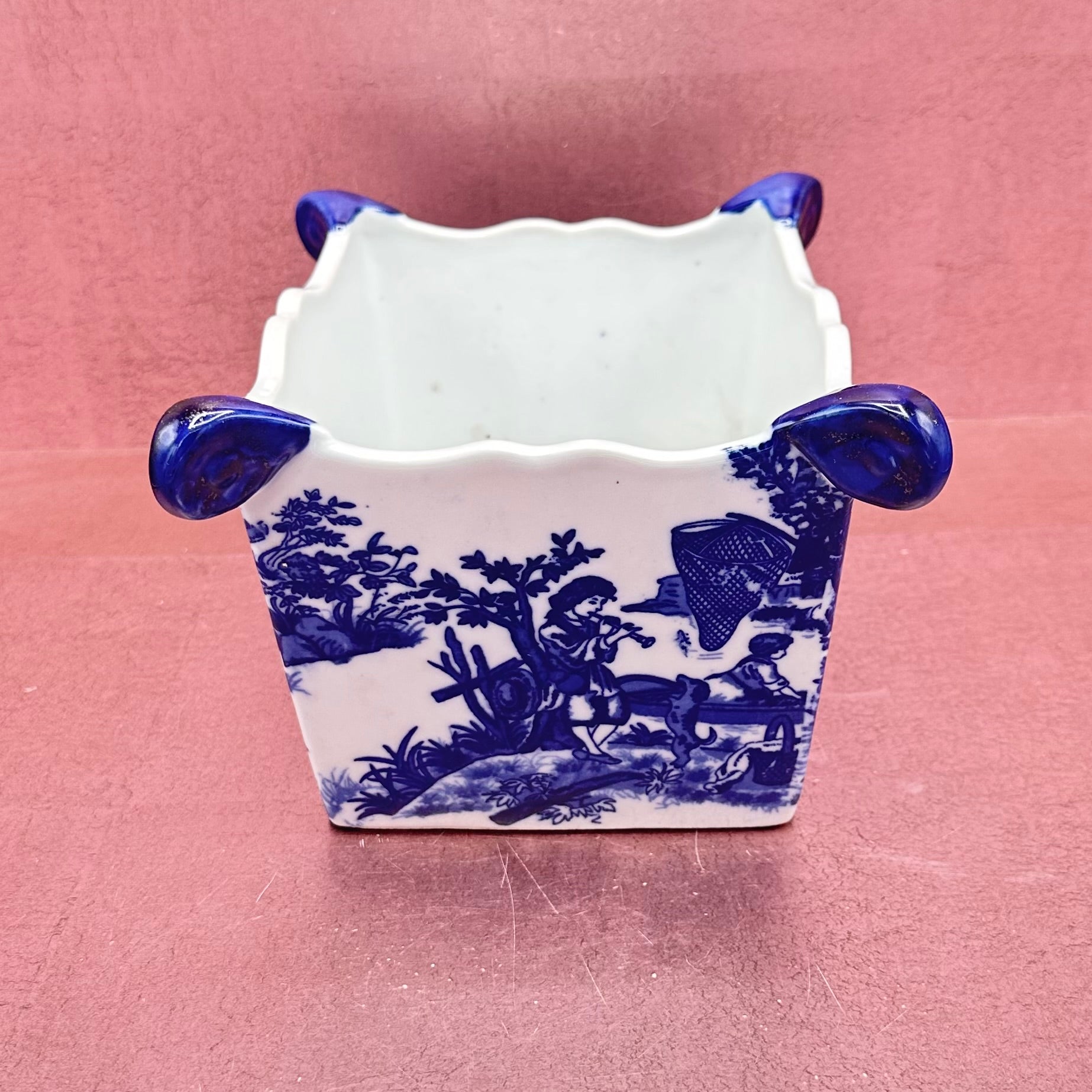 Blue & White Ironstone Planter
