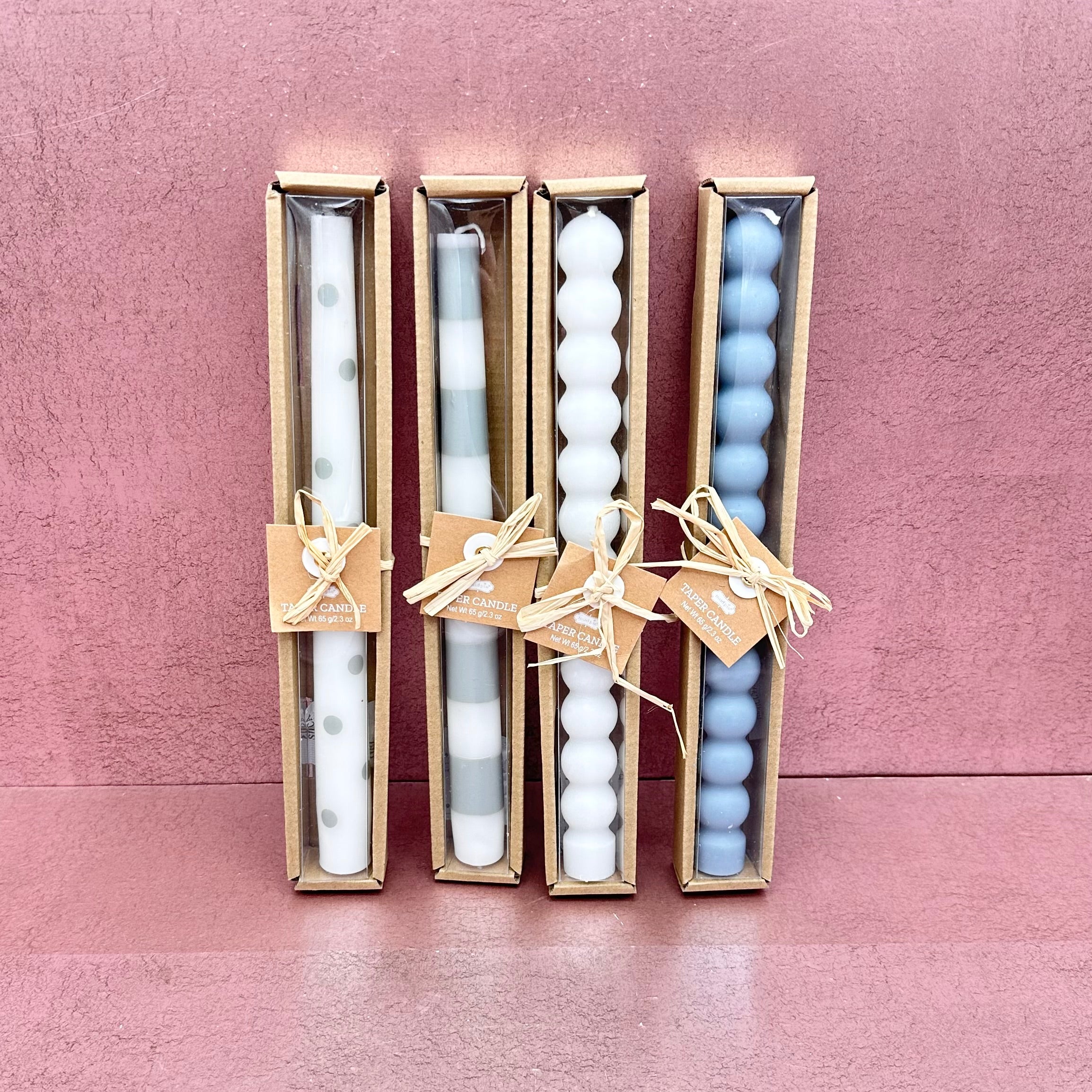 Happy Blue Taper Candles