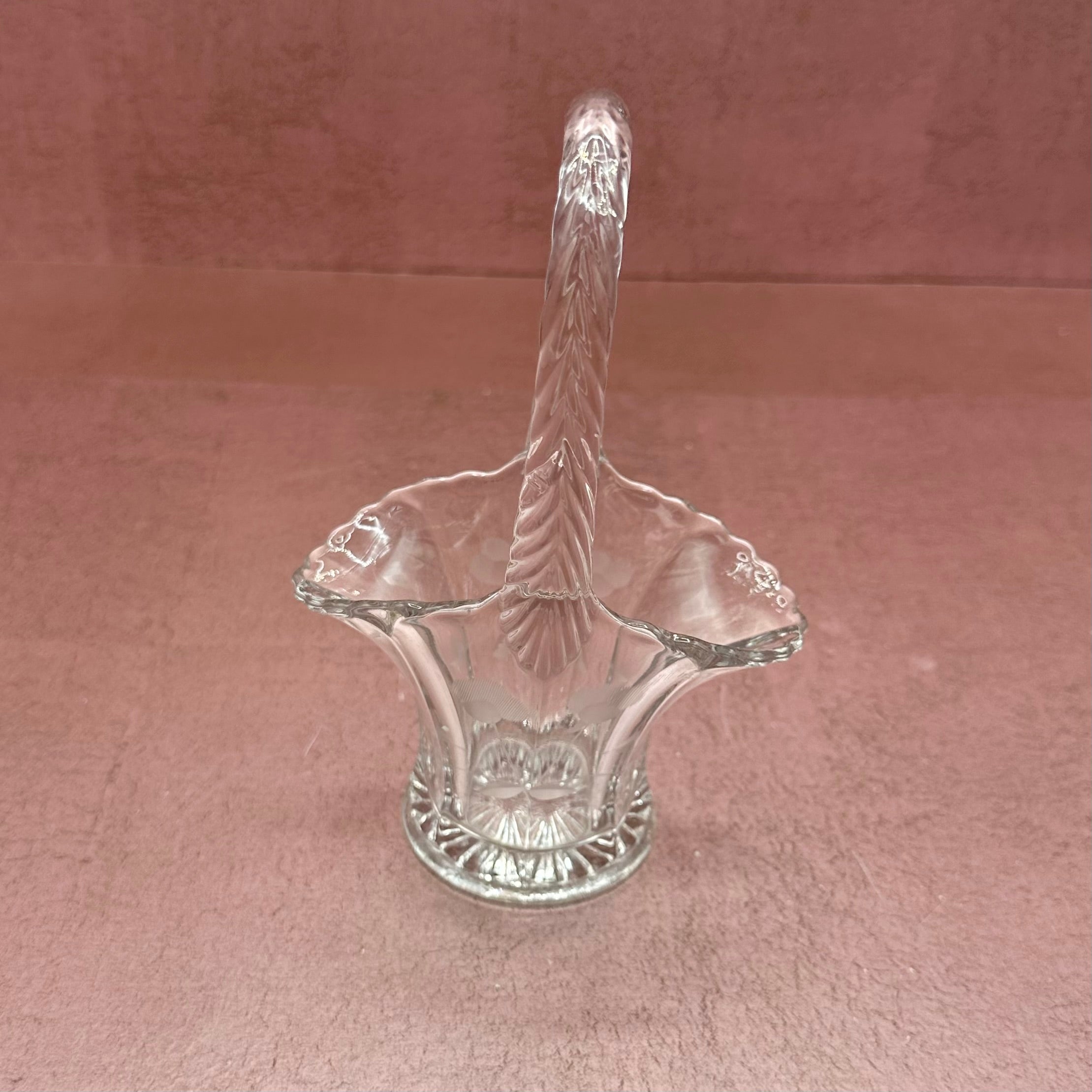 Clear Vintage Glass Basket