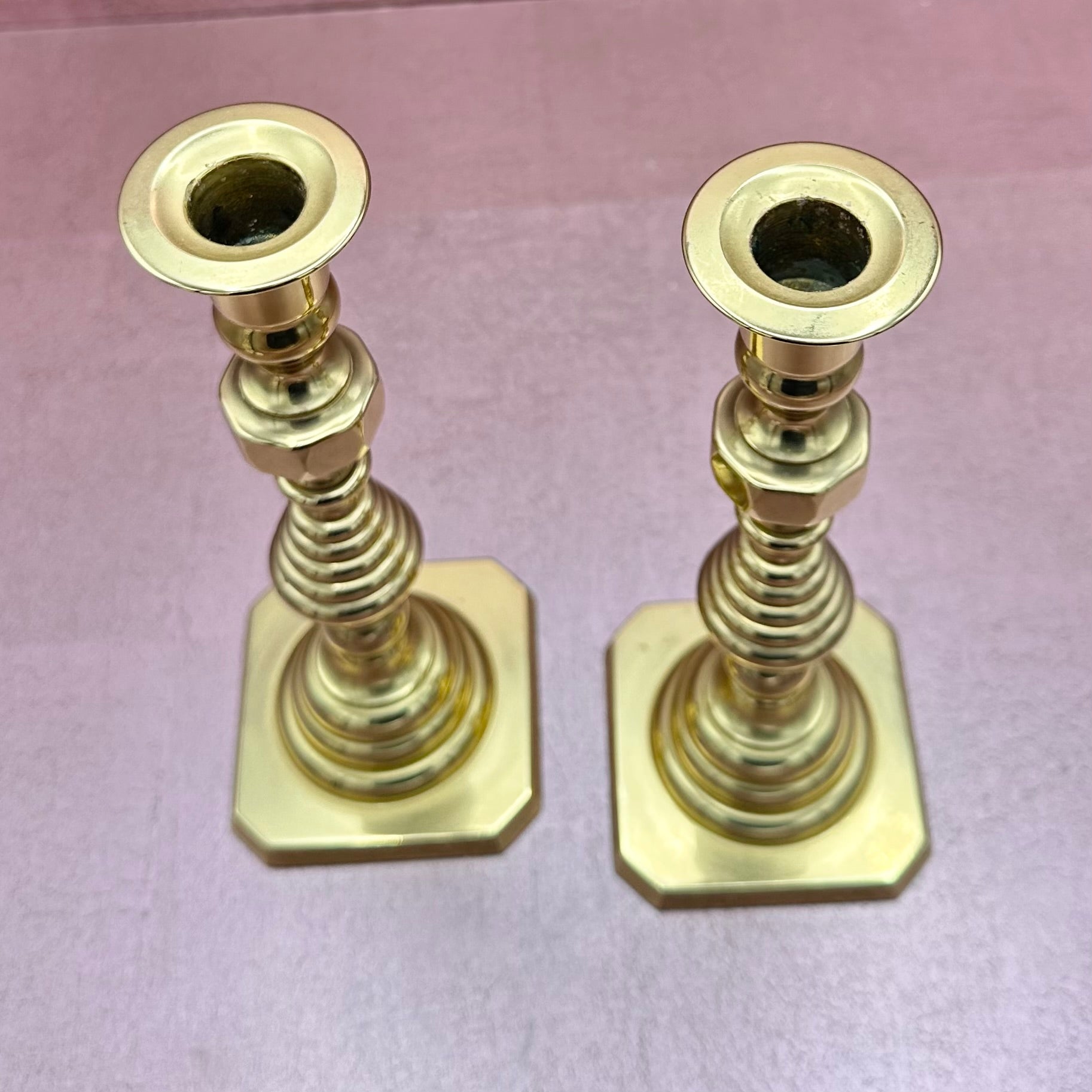 Brass Baldwin Candlestick Pair