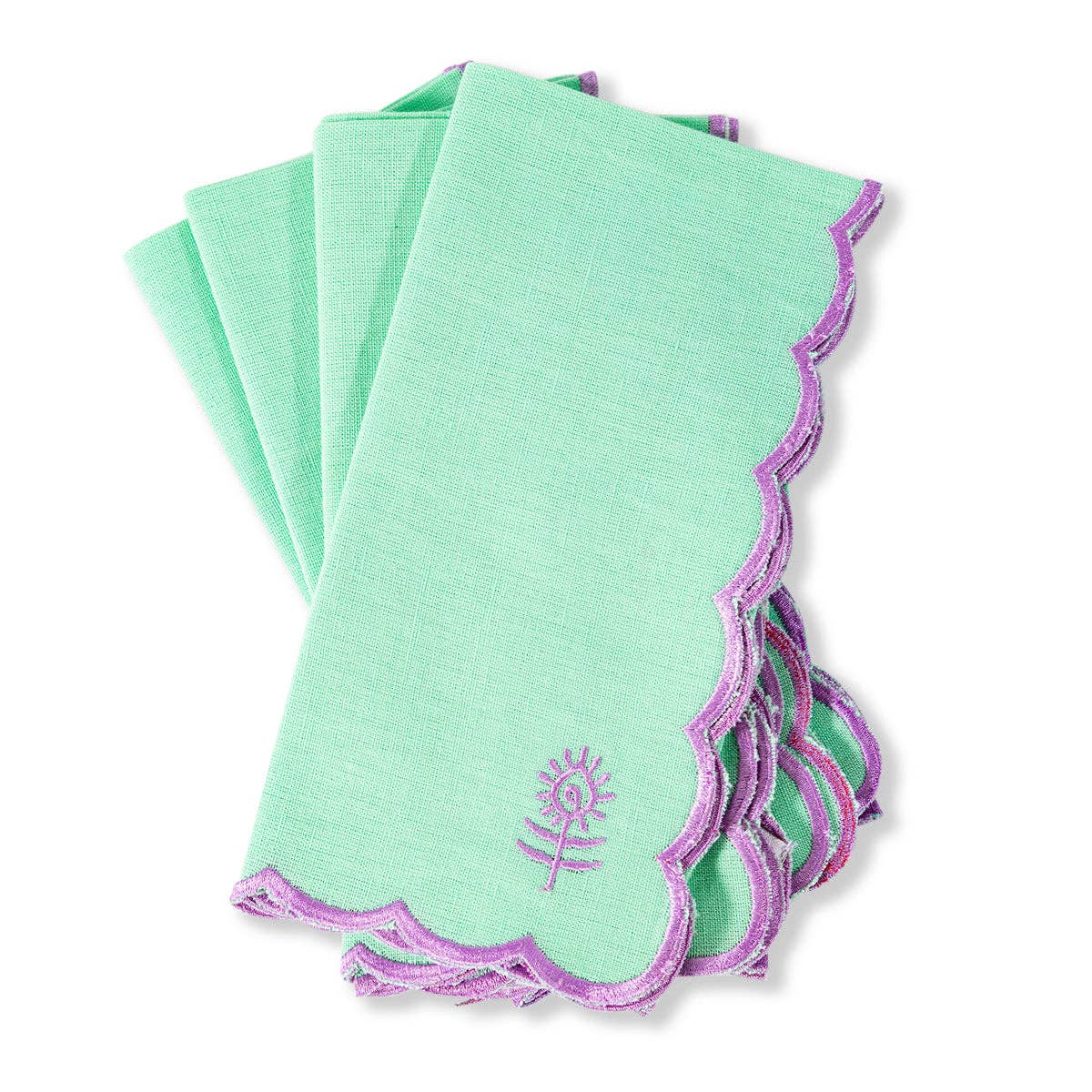 Icon Linen Napkins Set of 4 - Mint + Lilac