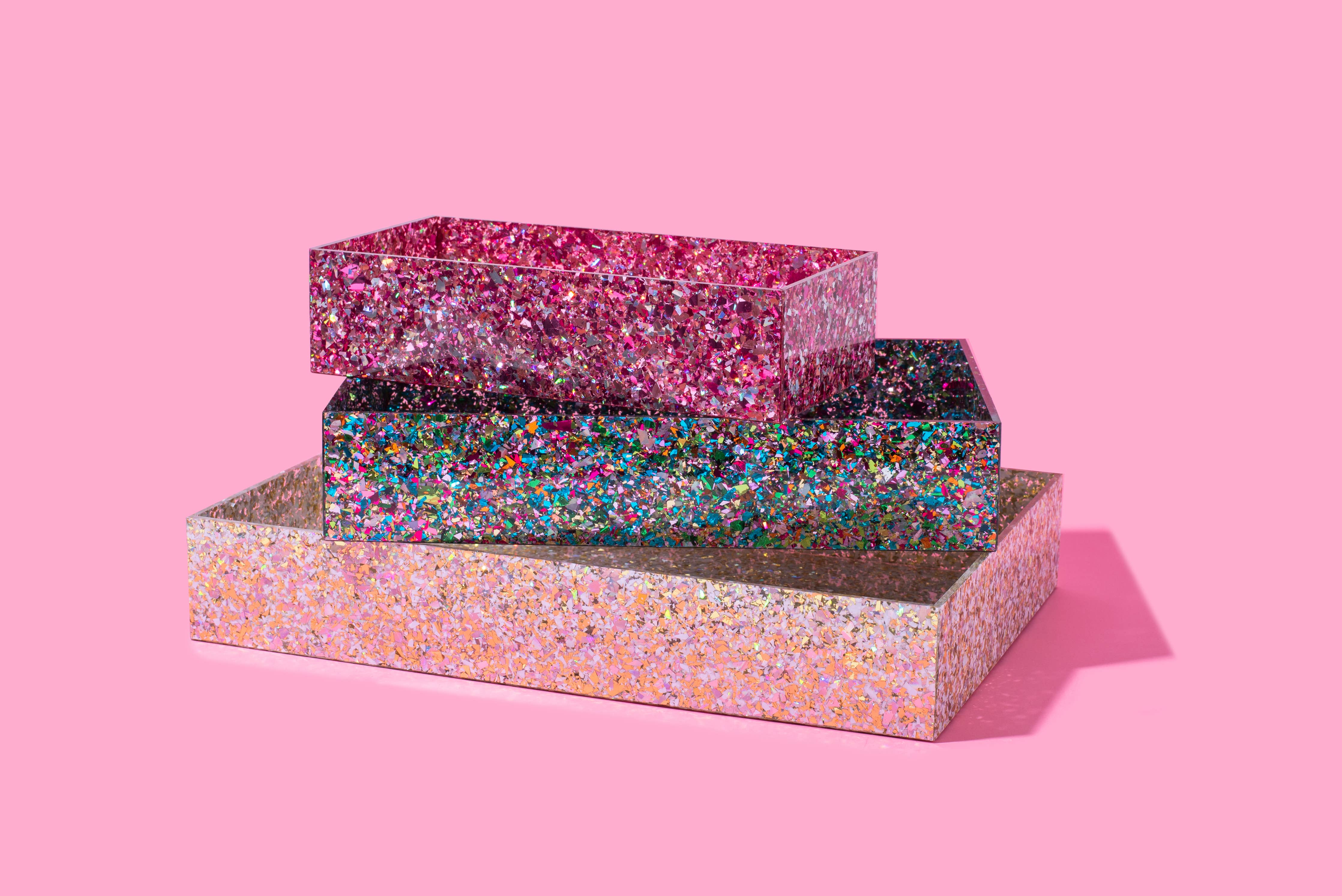 Acrylic Confetti Nesting Tray Medium