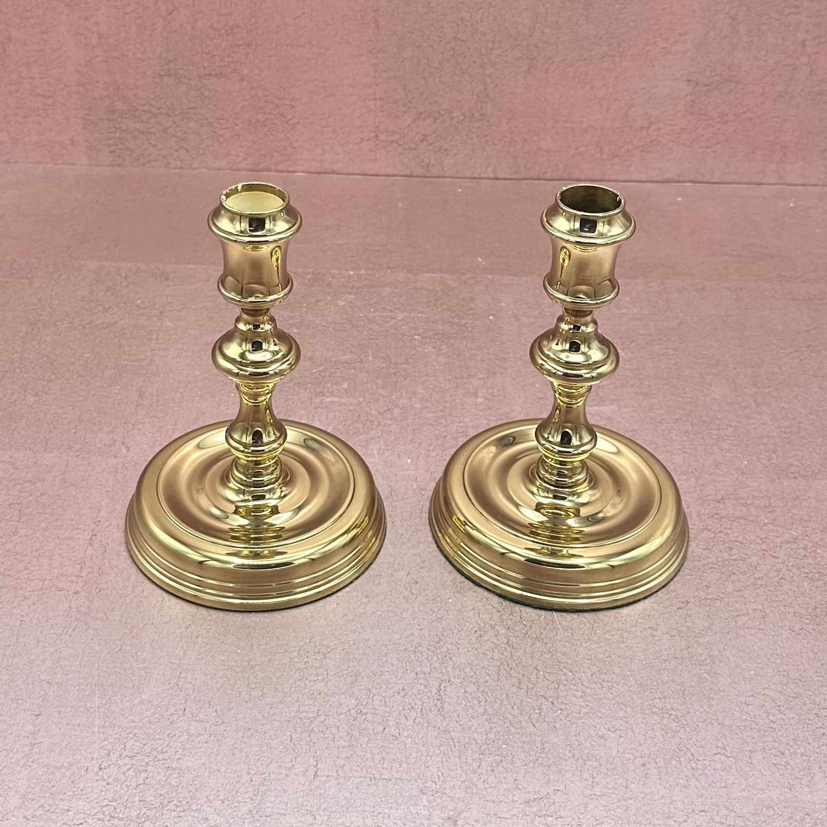 Brass Baldwin Candlestick Pair