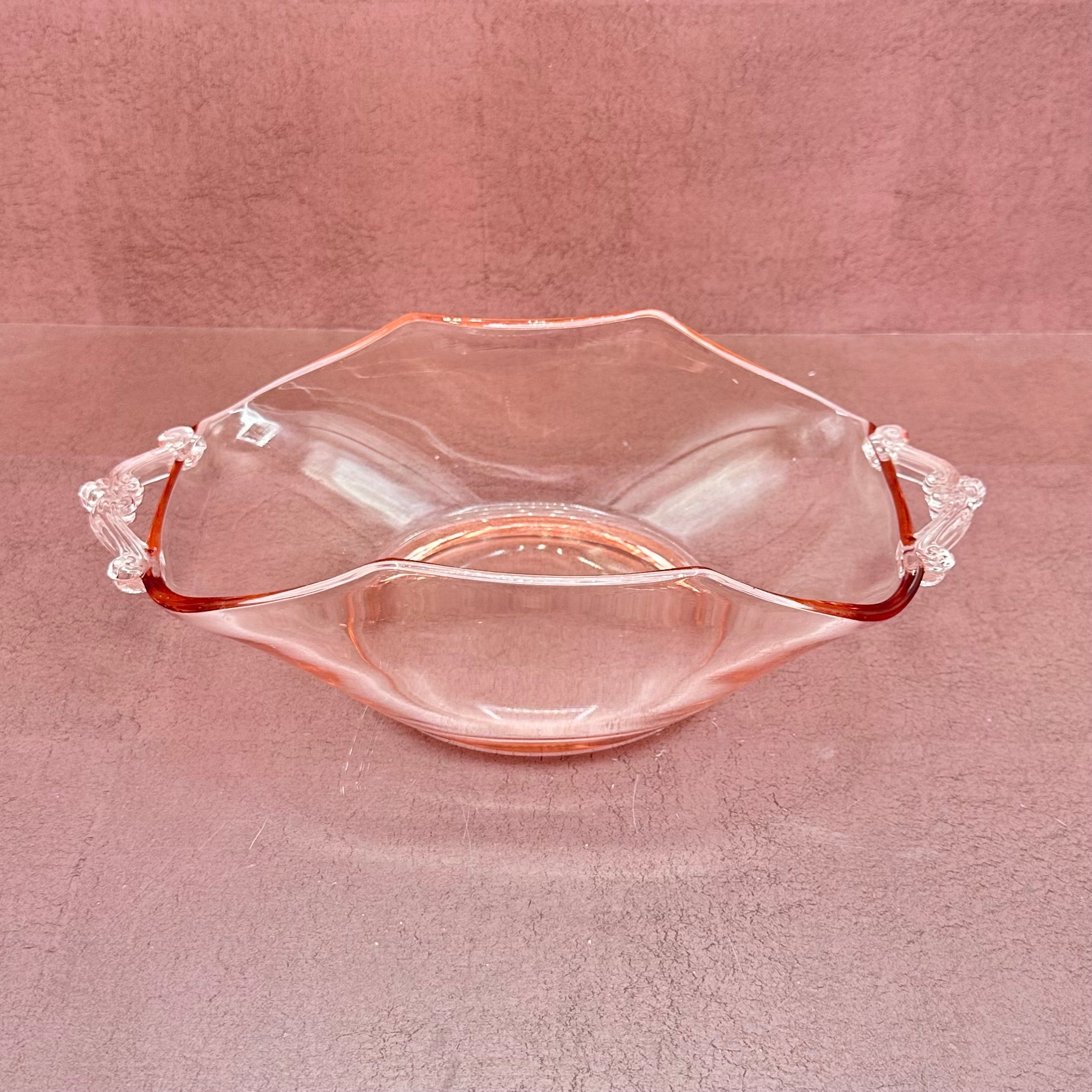 Pink Depression Glass Serving Bowl
