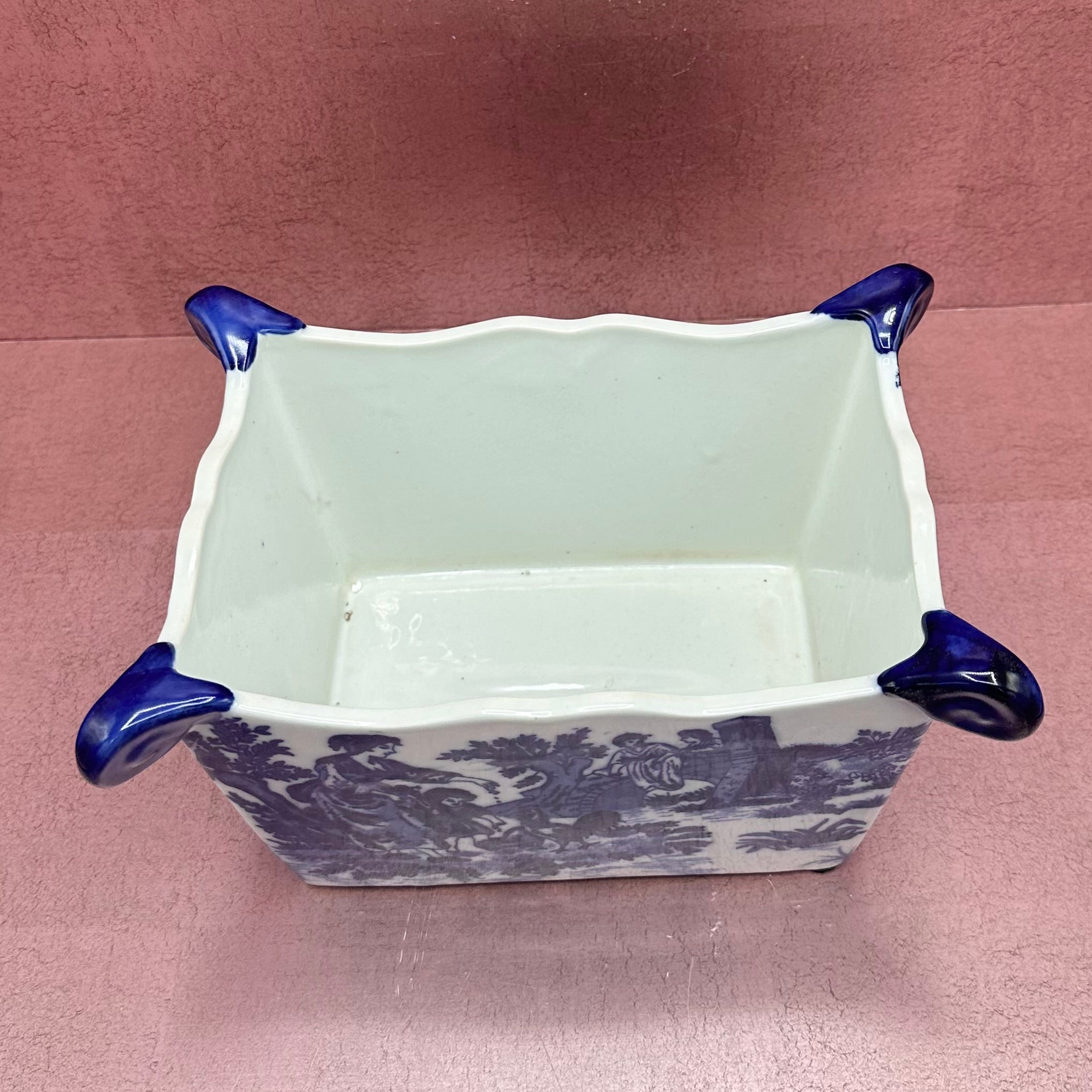 Blue & White Ironstone Planter