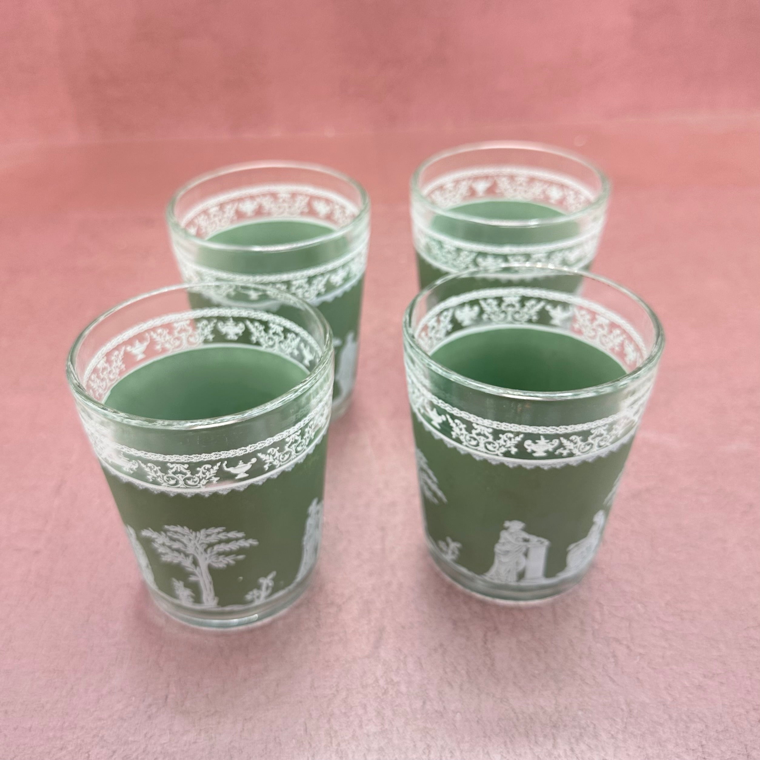 Jeanette Hellenic Grecian Whiskey Glasses Set of 4