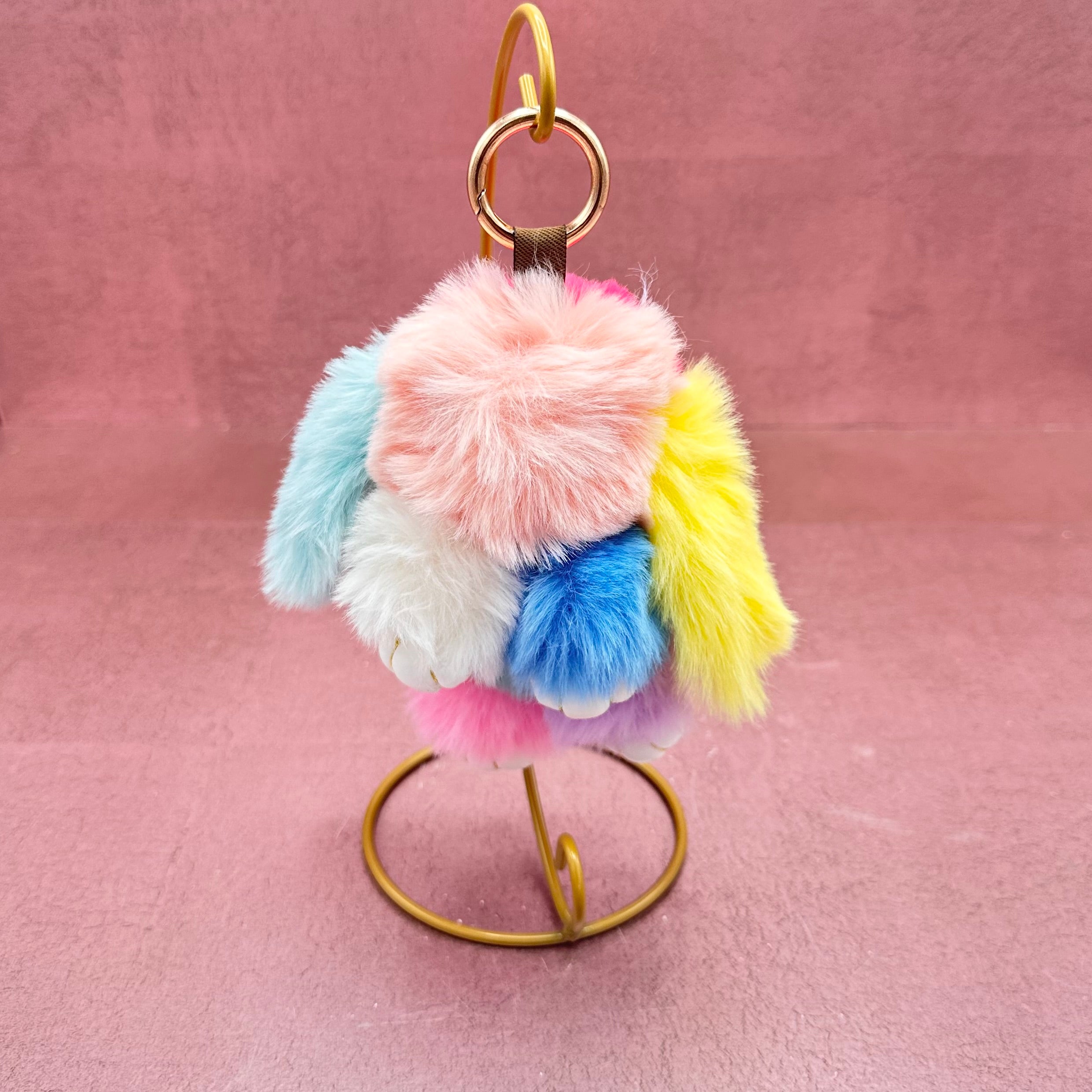 Multicolor Soft Bunny Keychain