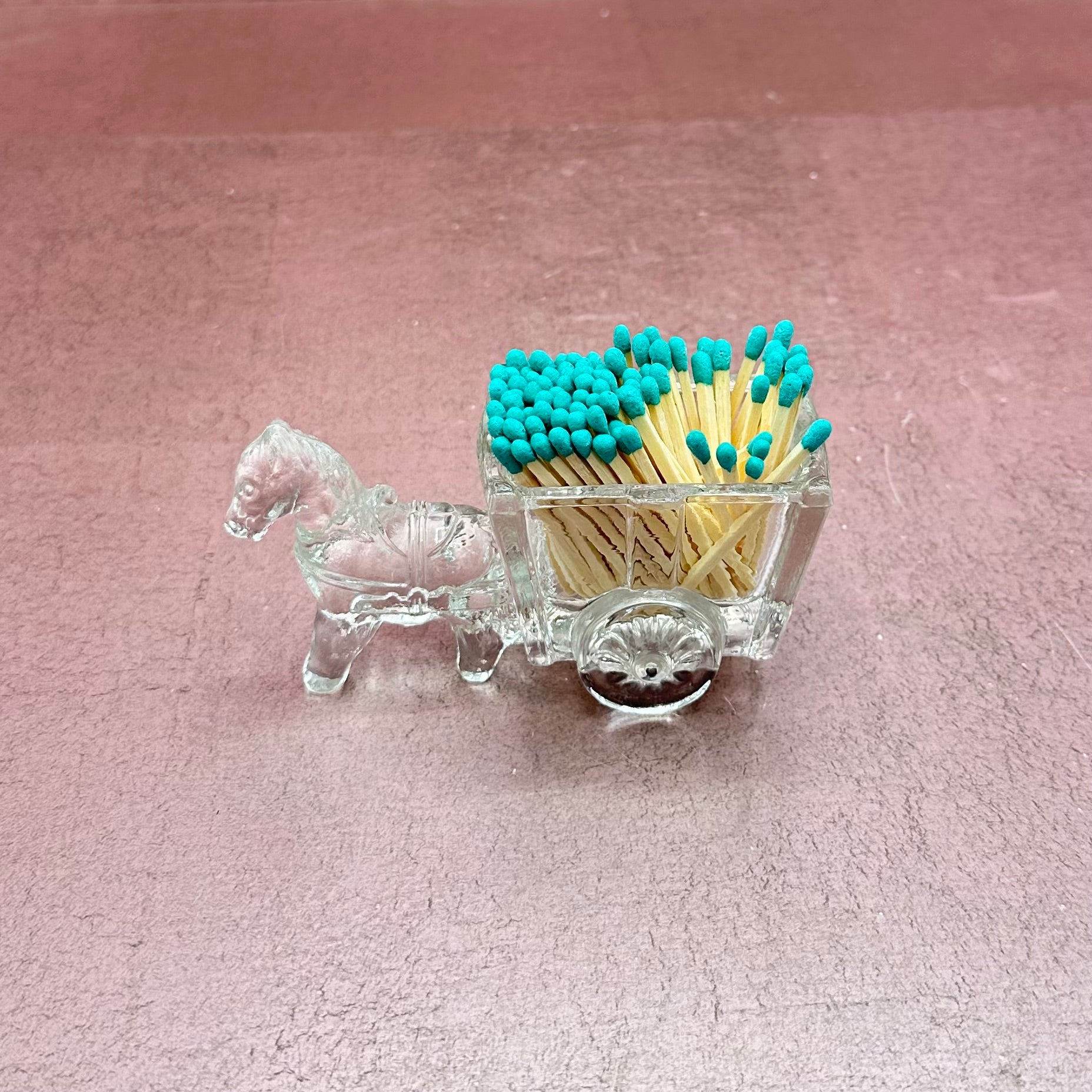 Glass Horse w/ Wagon Matchstriker