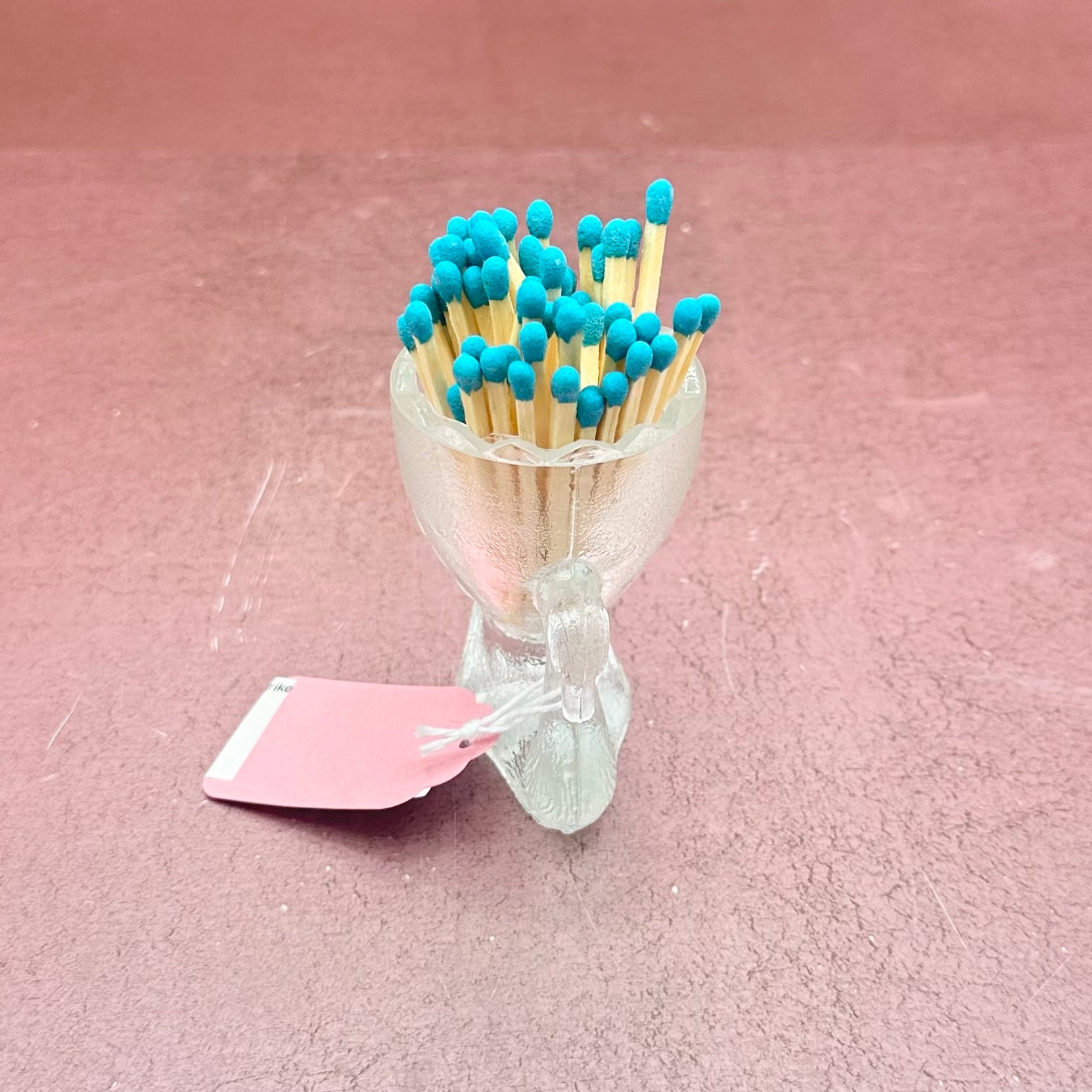 Clear Glass Swan Vase Match Striker