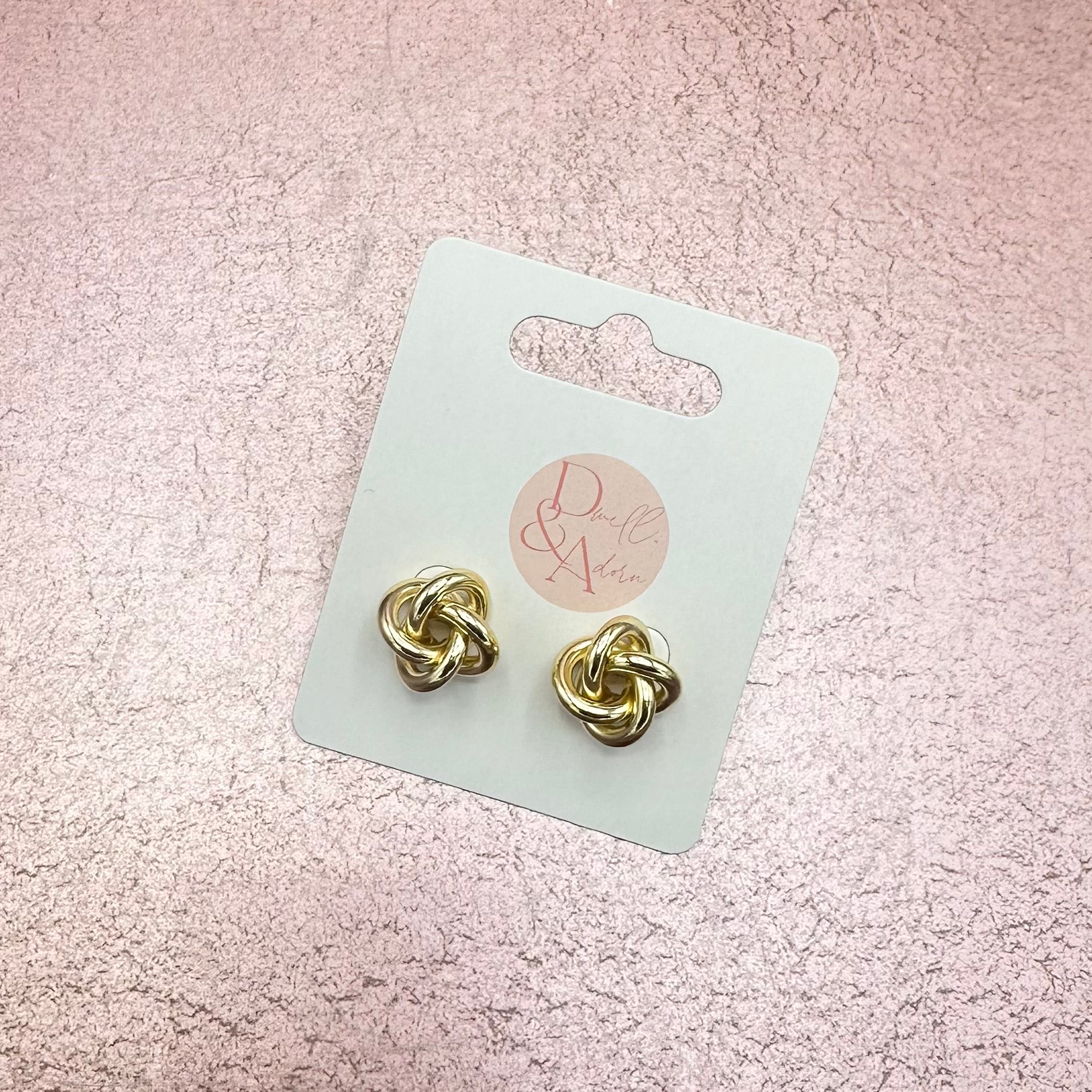 Gold Knot Stud Earrings