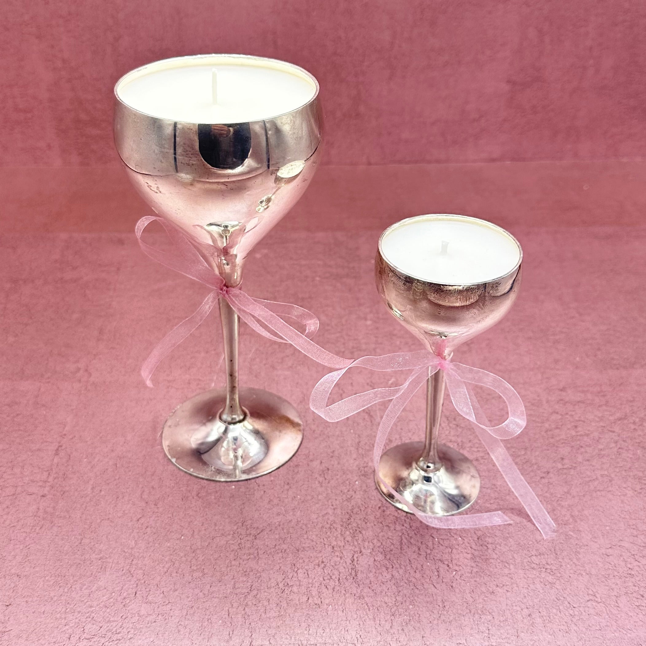 Together at Mikey's Place Wine Glass Candle