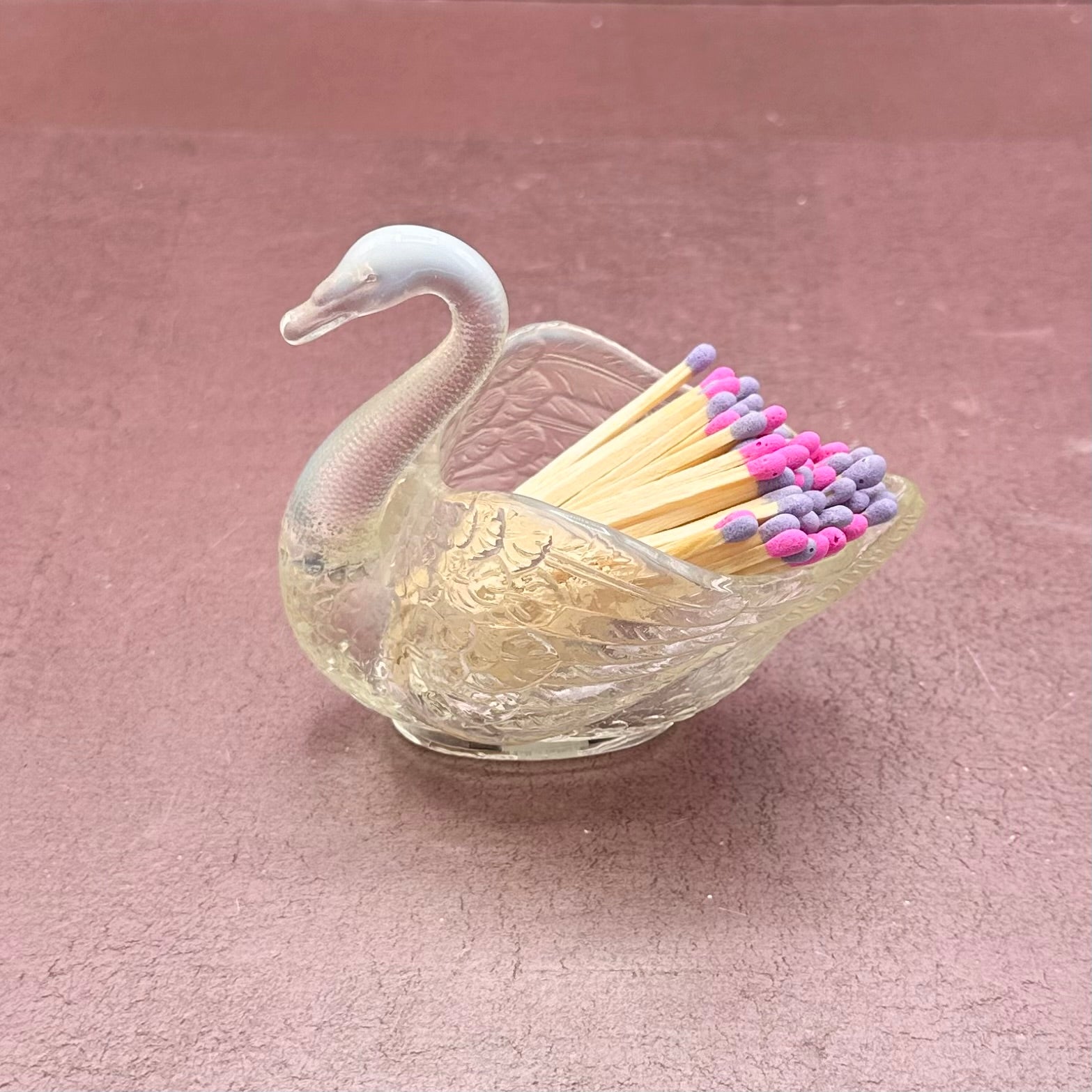 Fenton Glass Swan White Matchstriker