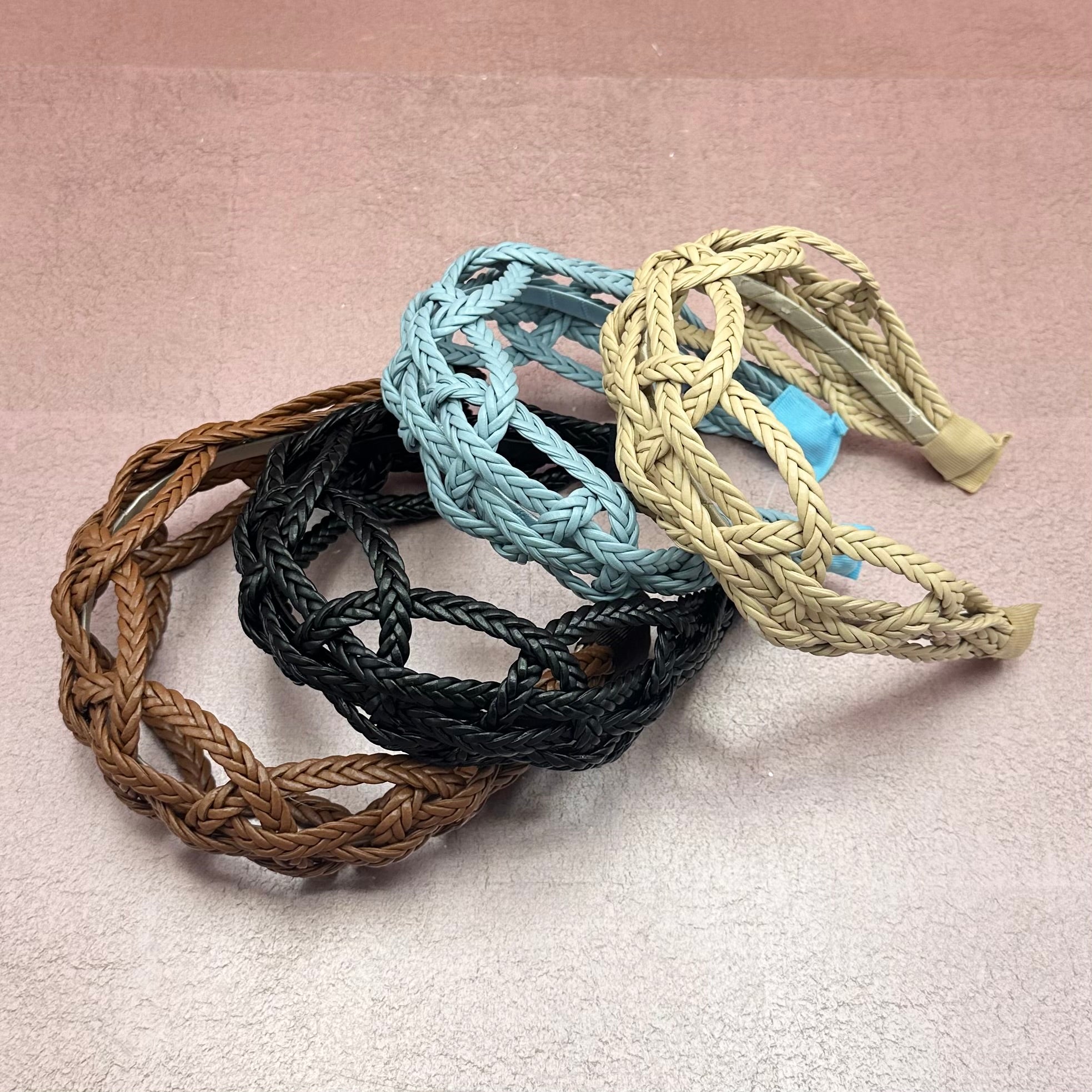 Braided Faux Leather Headband