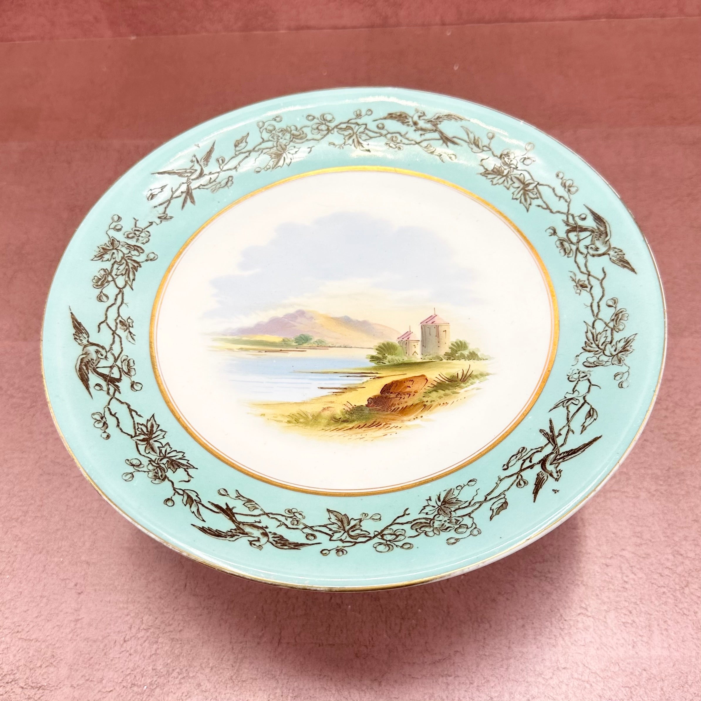 Aqua Vintage Cake Plate