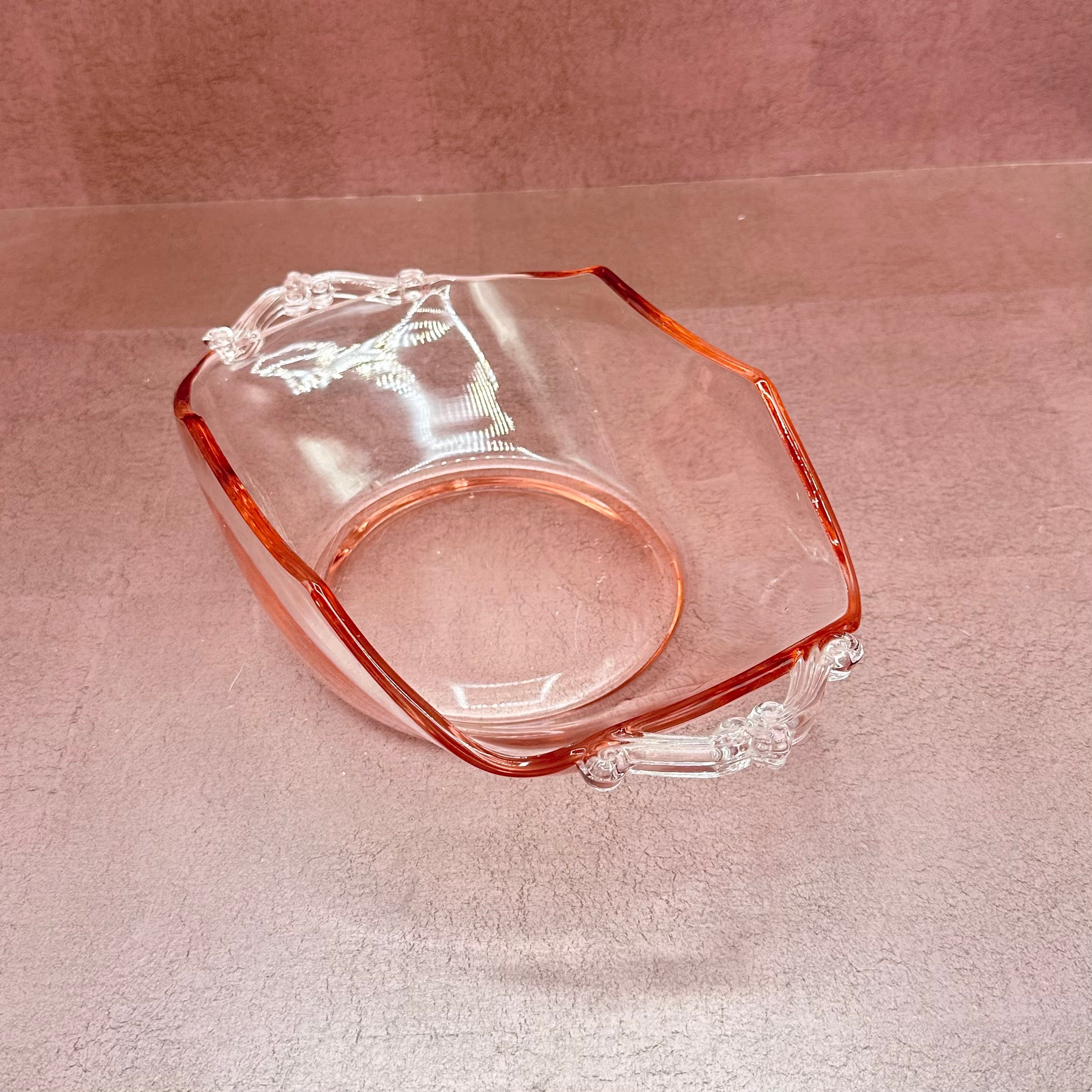 Pink Depression Glass Serving Bowl