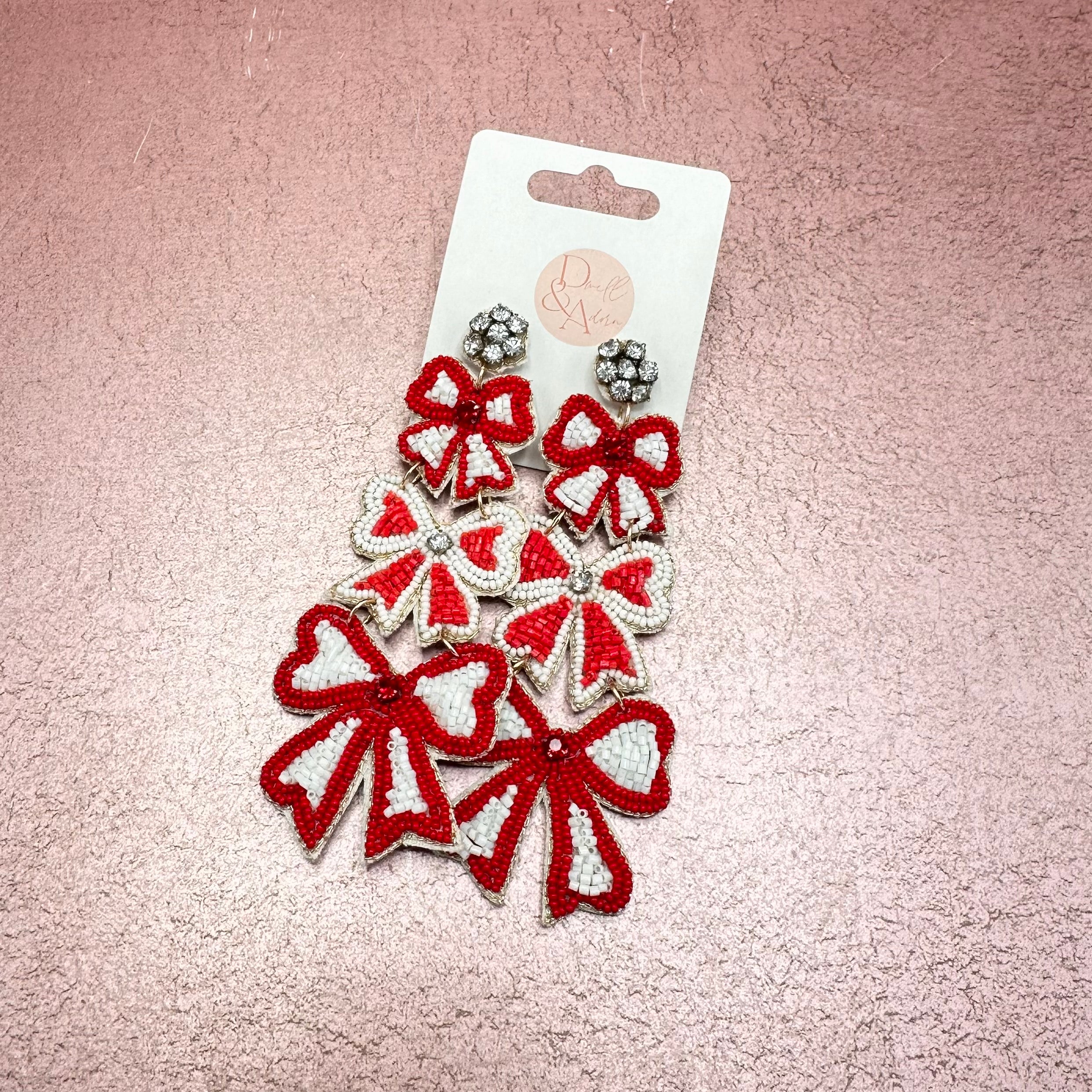 Game Day Bow Beaded Earrings