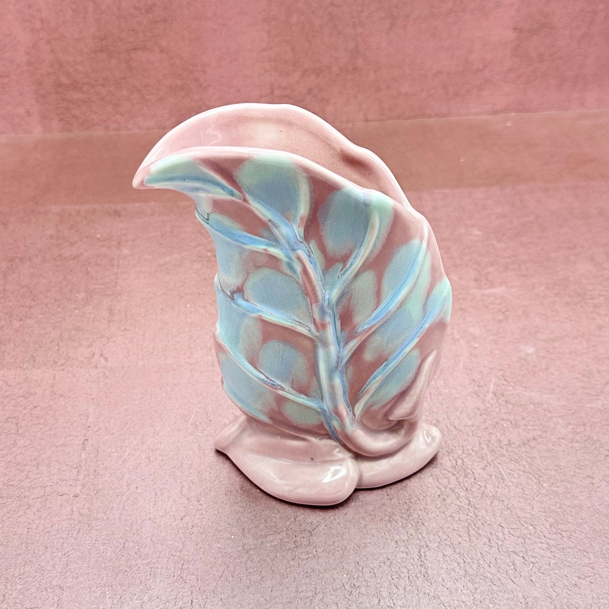Pink & Blue Leaf Vase