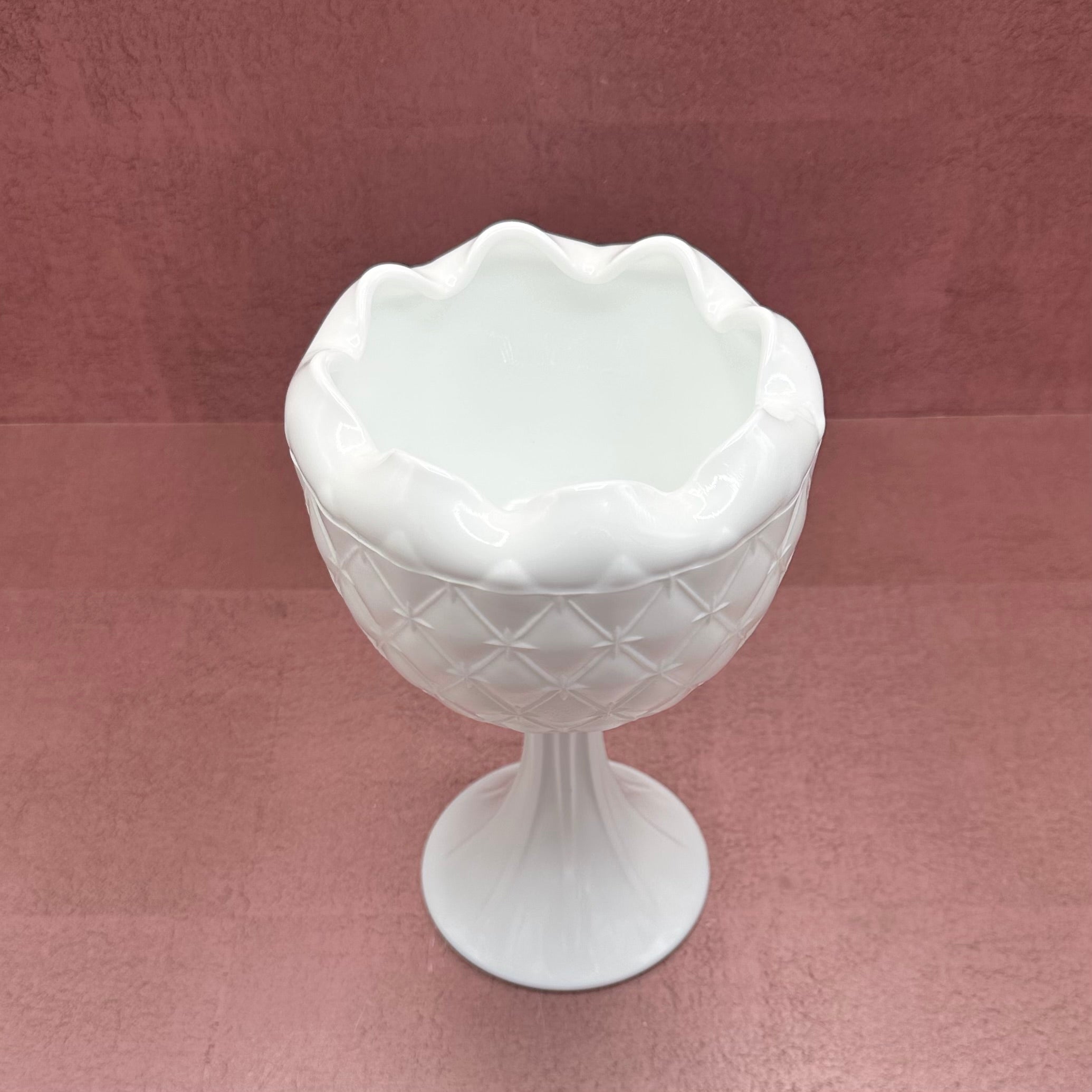 Quilted Milk Glass Compote