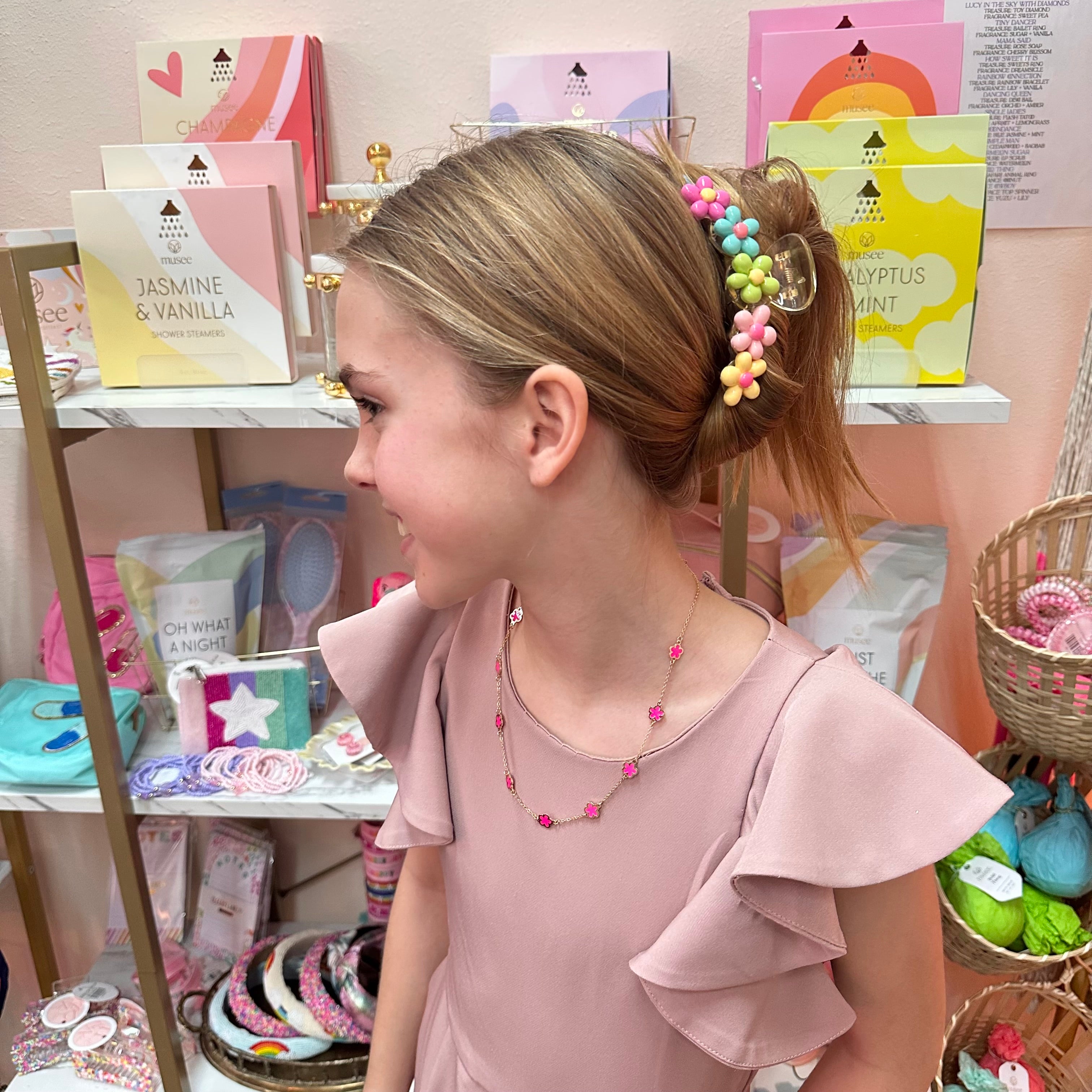 Flower Preppy Claw Clip