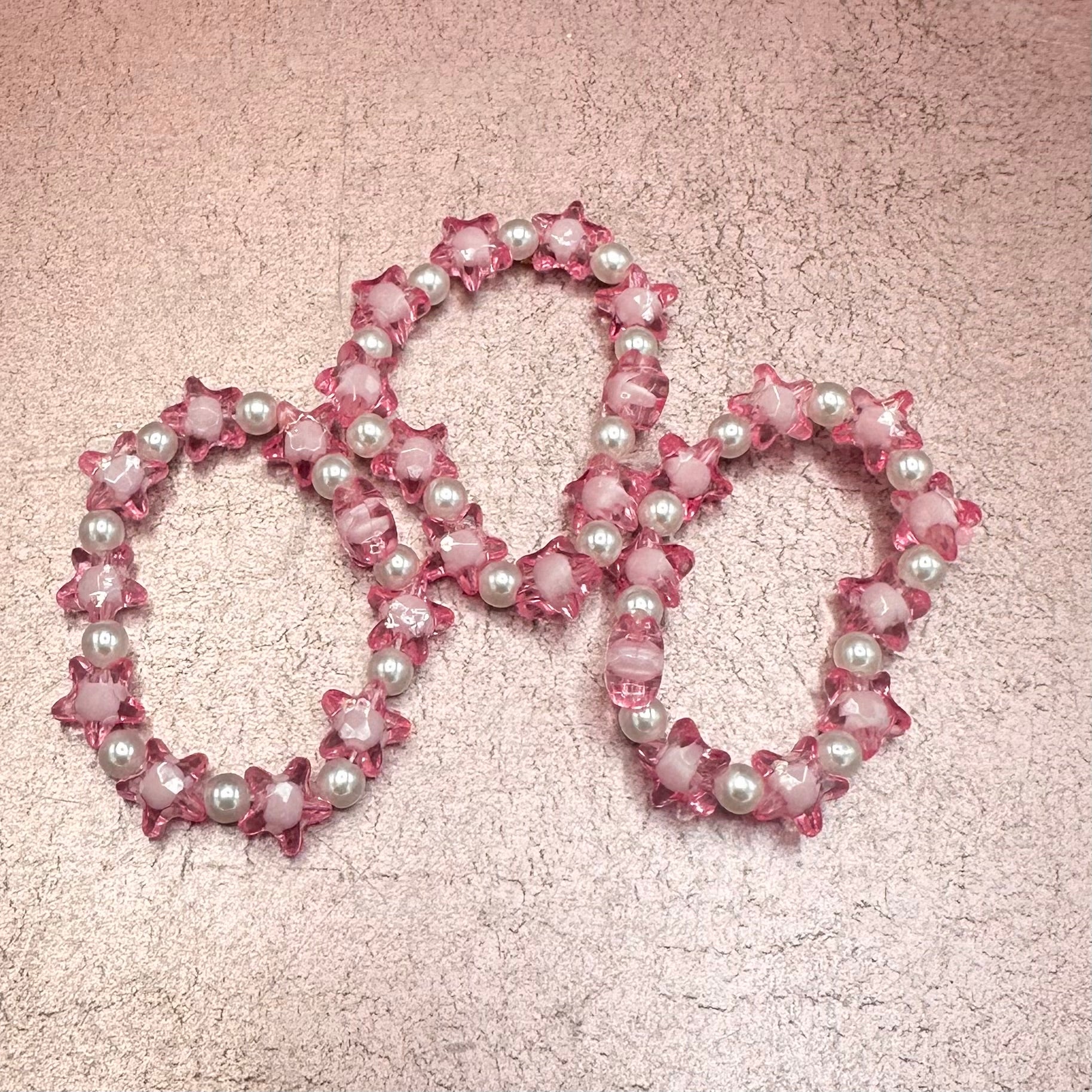 Pink Star & Pearl Bracelet