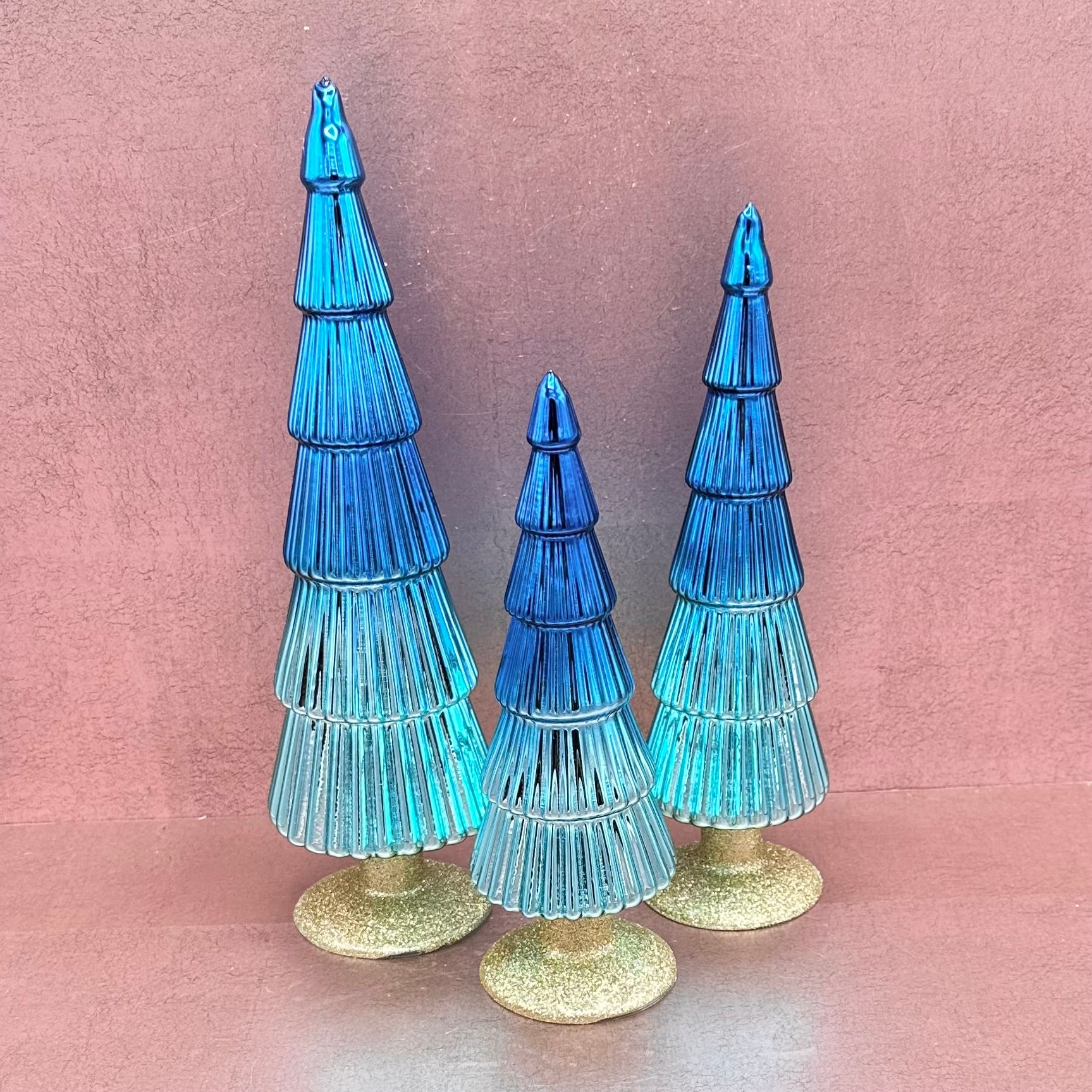 Merry and Bright Mercury Ombré Christmas Trees