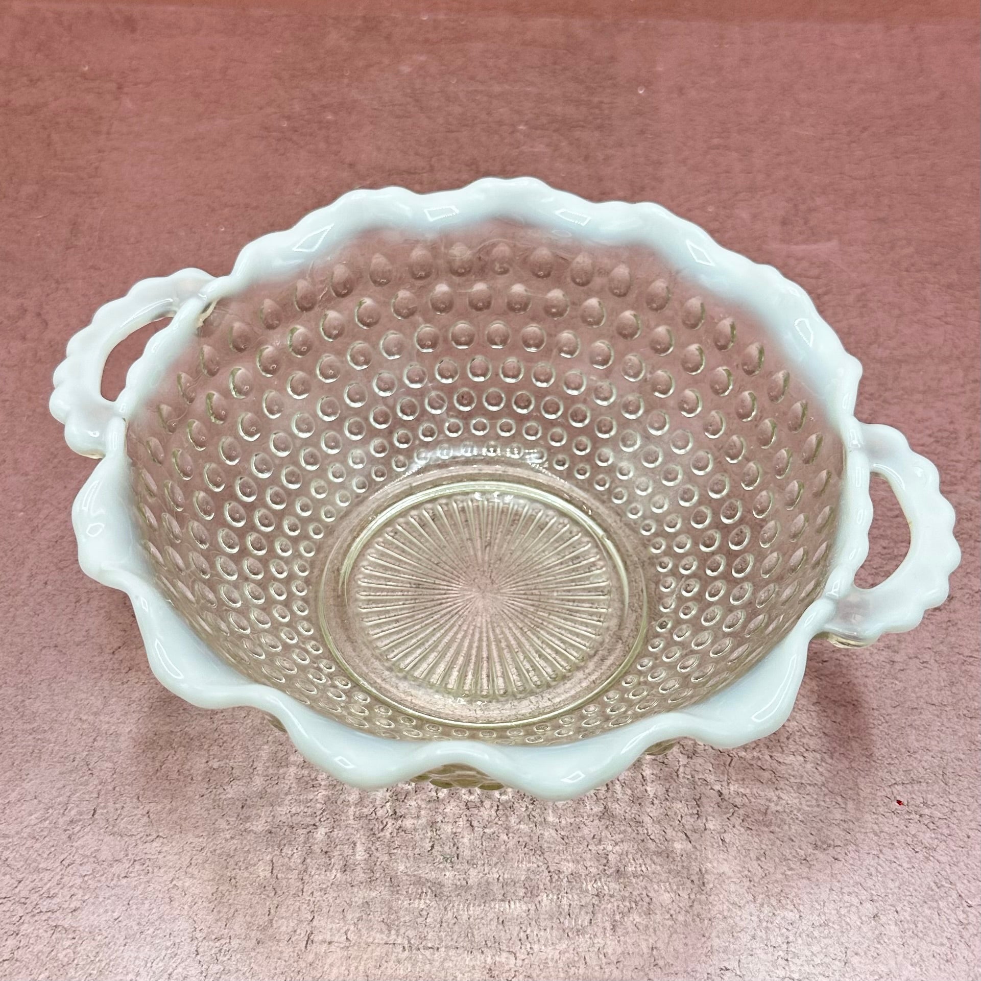 Vintage Moonstone Hobnail Glassware