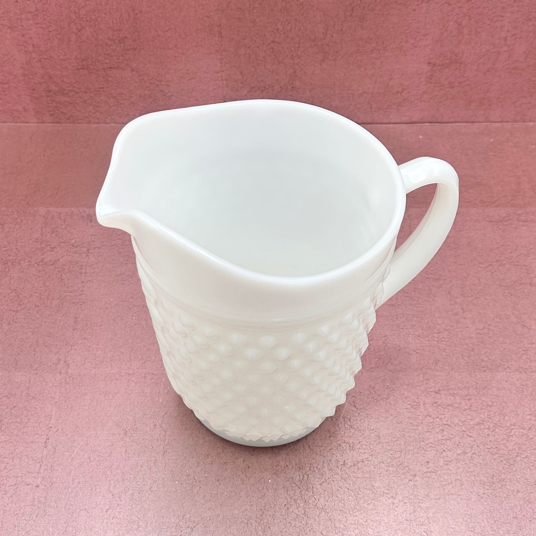Milk Glass Hobnail Pitcher