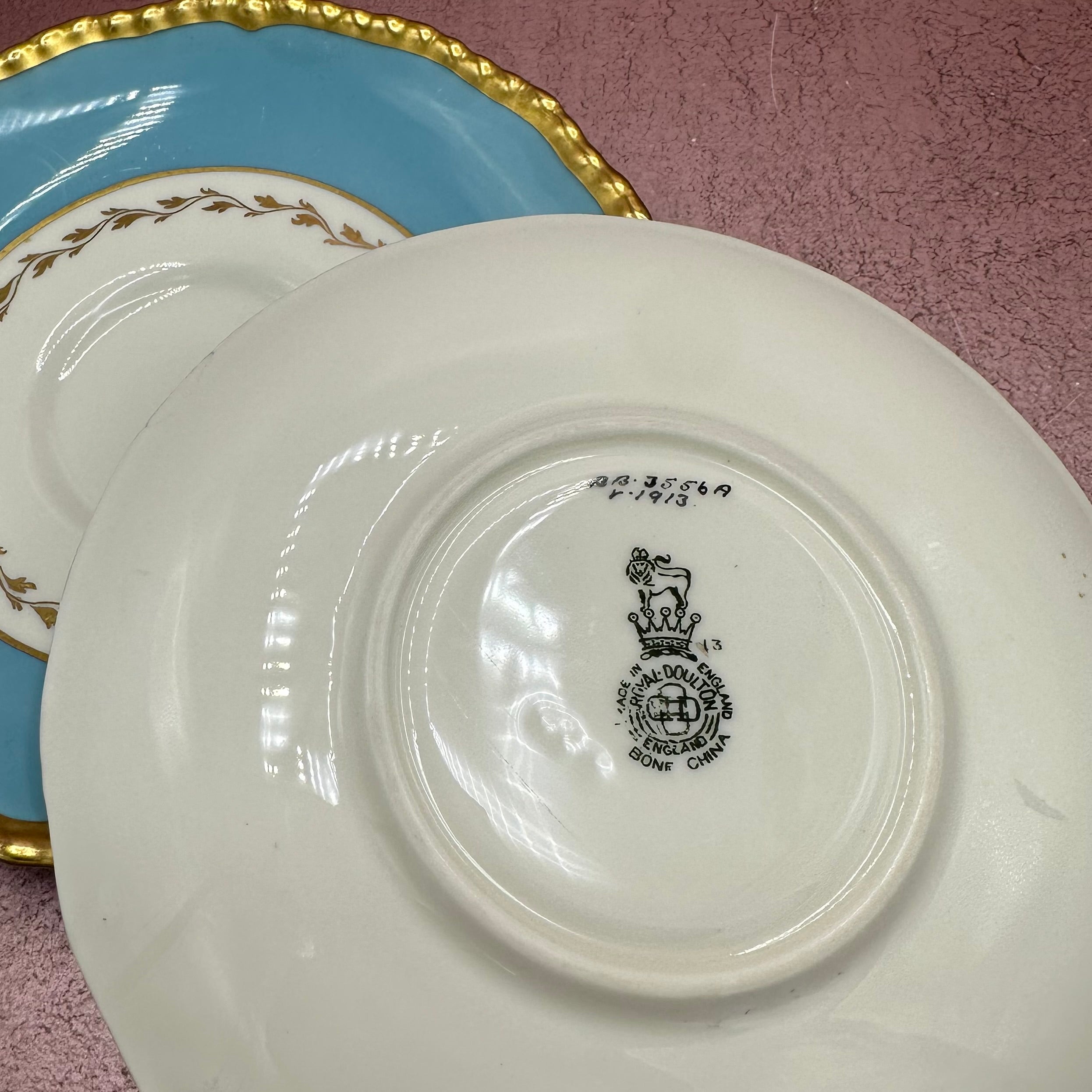 Royal Dalton Blue & Gold Saucers