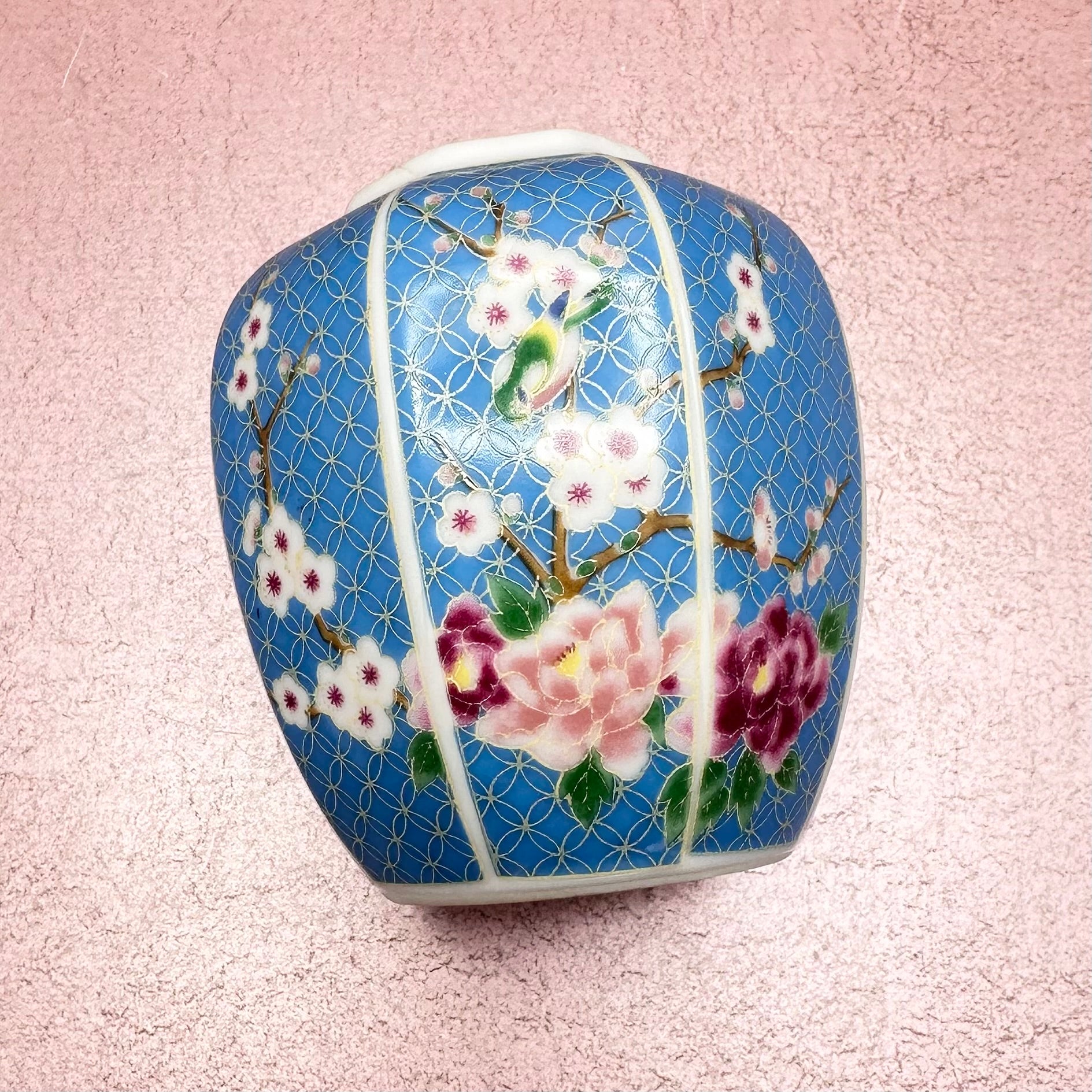 Blue Cherry Blossom Ginger Jar